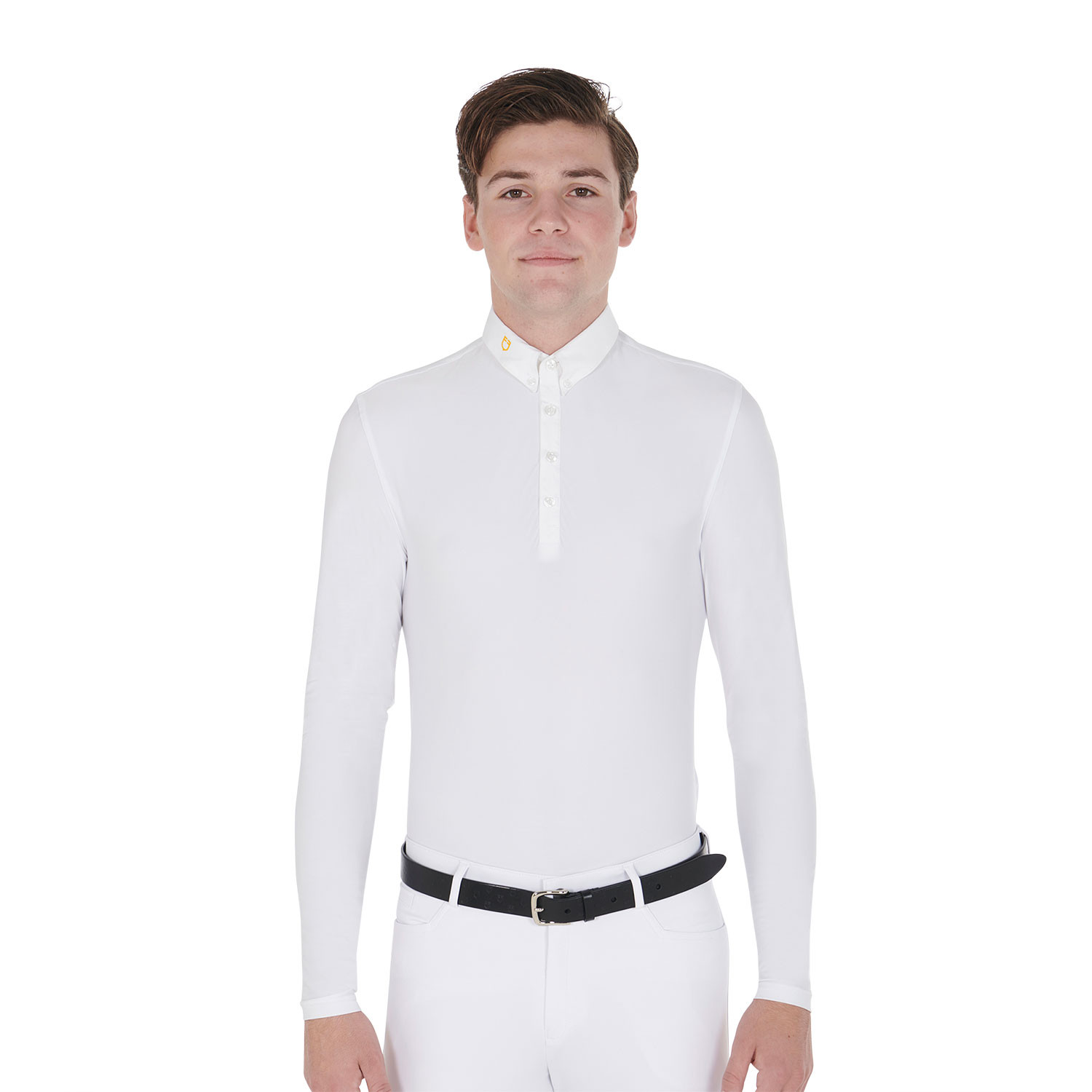 Langarm-Poloshirt für Herren aus technischem Fleece