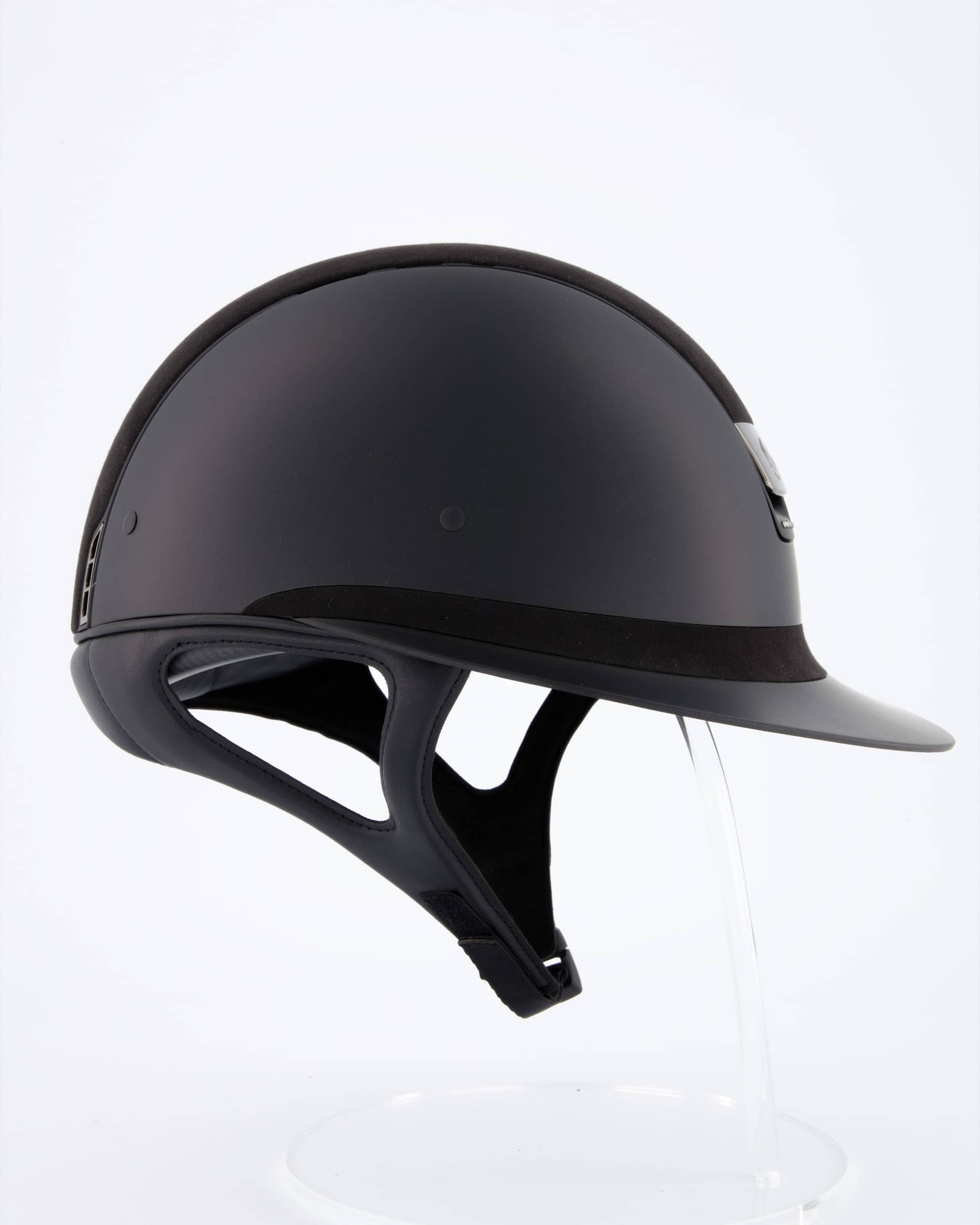 Reithelm Miss Shield Shadowmatt Top u. Frontal Band Alcantara black, Trim Matt black, Blason Chrome Black, 5 Swarovski Steine in schwarz