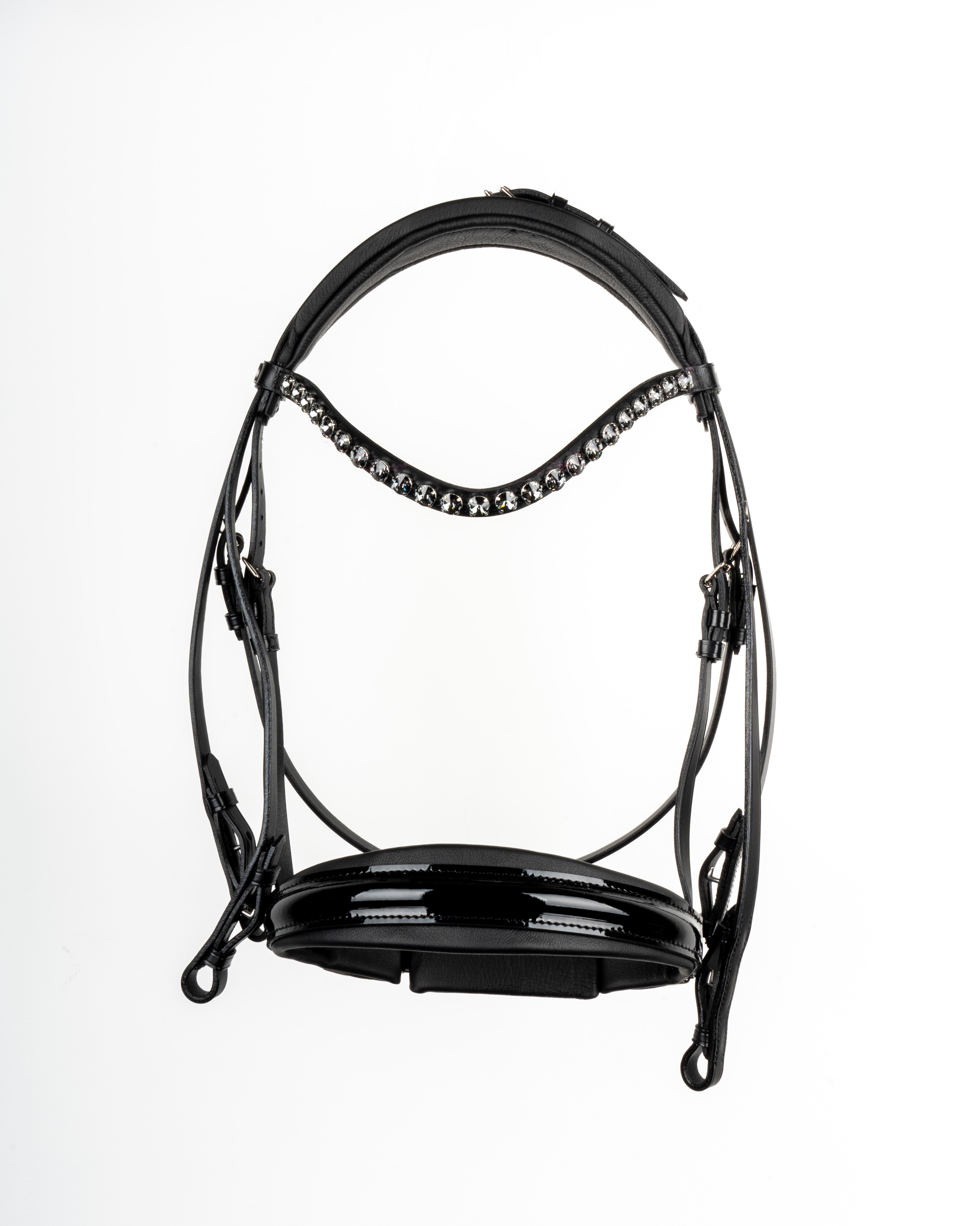 Curb Warendorf Feel Good, Caveson Comfort XS Feel Good, Browband Rivoli single-coloured Silver Night incl. reins in black