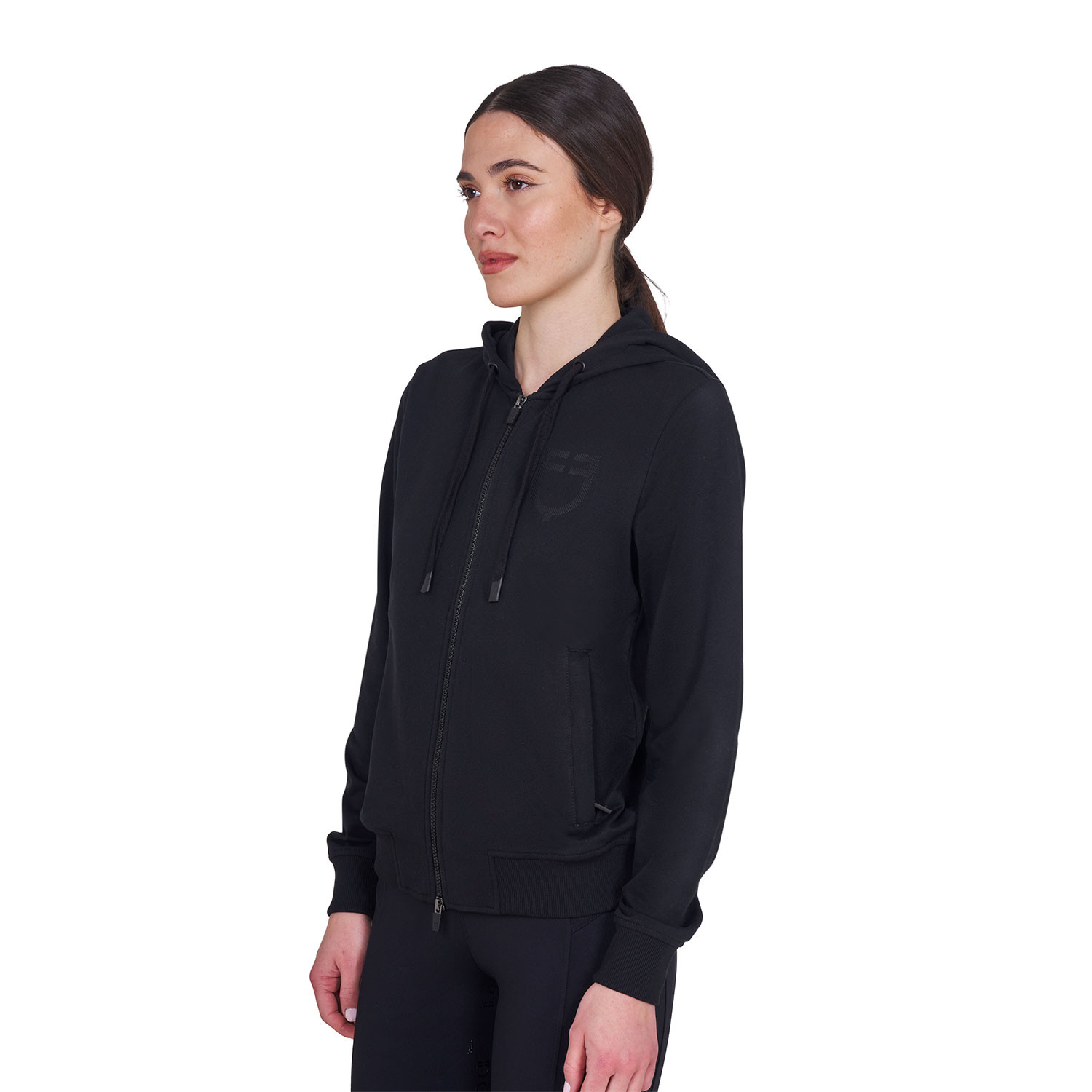 Sweatshirt für Damen mit verstellbarer Kapuze und Reißverschluss