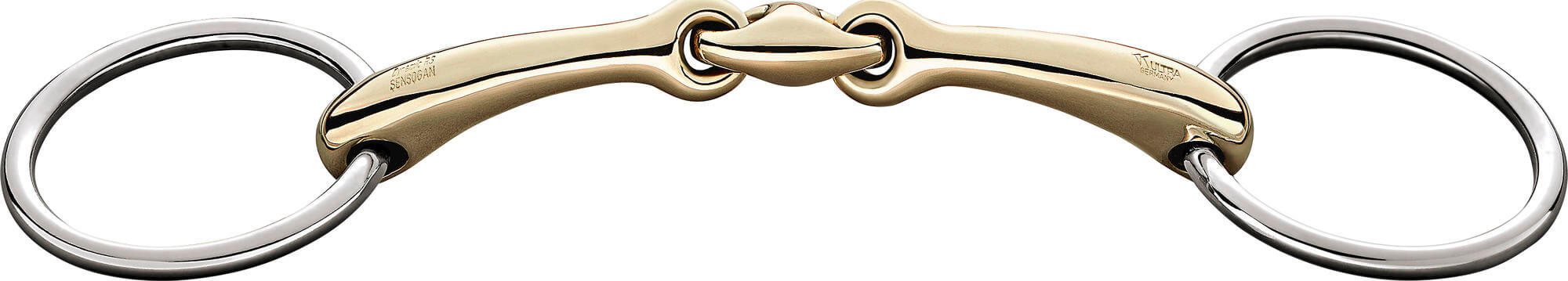 Dynamic RS Sensogan snaffle bit, double broken, 14 mm
