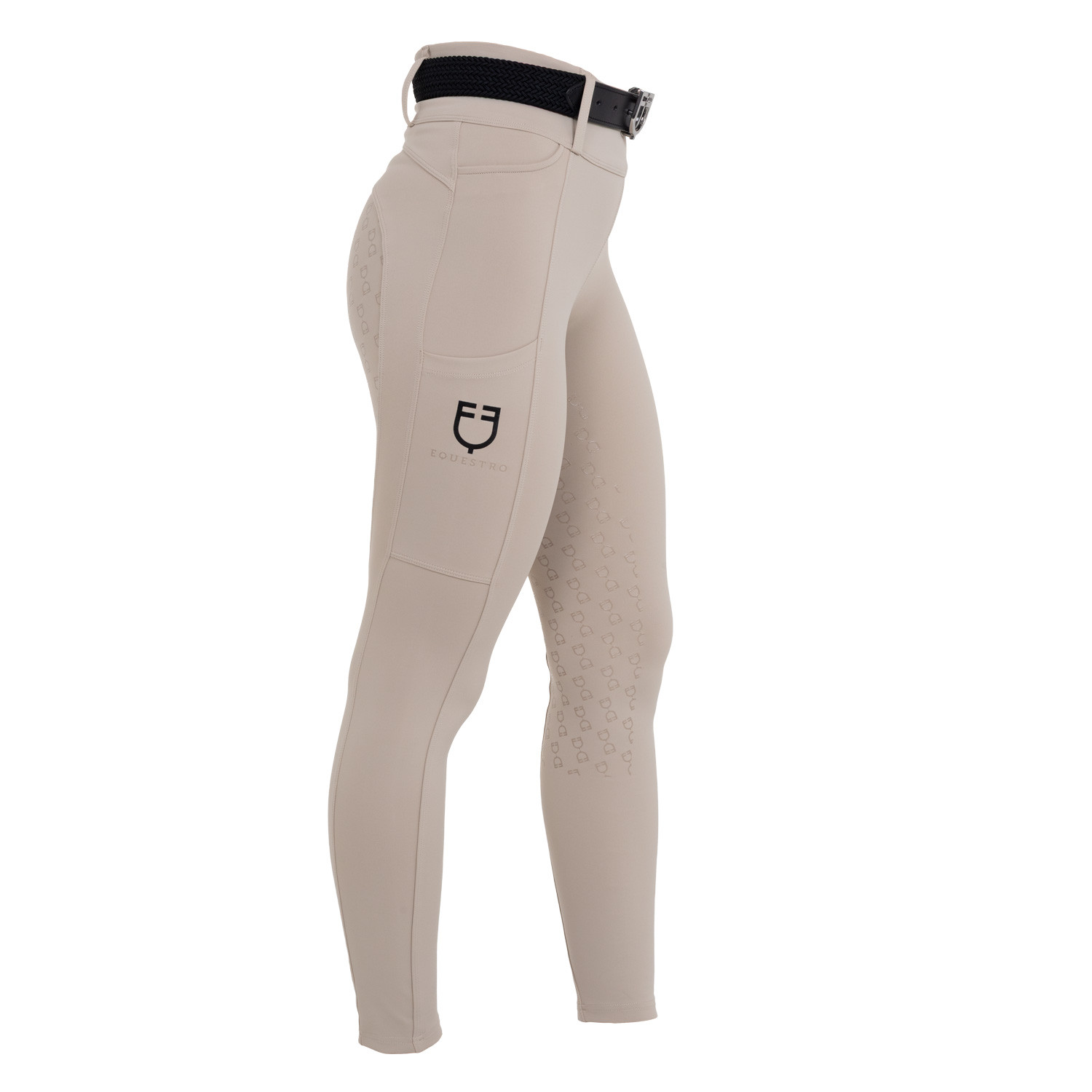 Damen-Leggings mit hohem Bund und Gürtelschlaufen