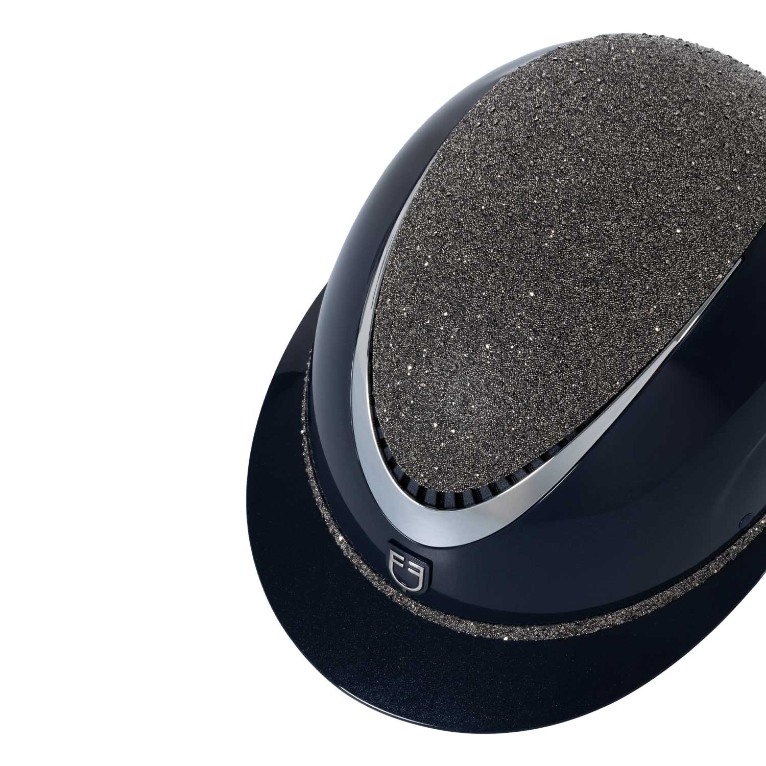 Reithelm mit breitem Visier und Strass, Norm EN 1384-2023