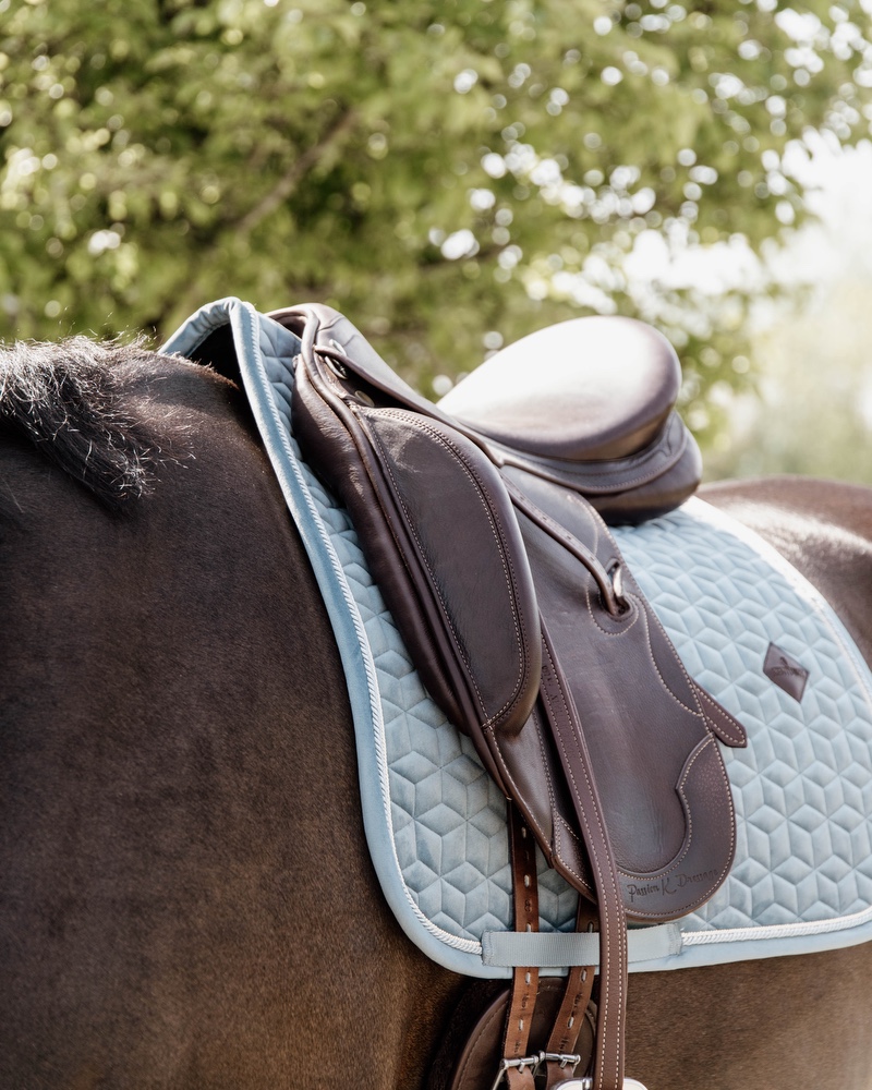 Velvet dressage saddle pad