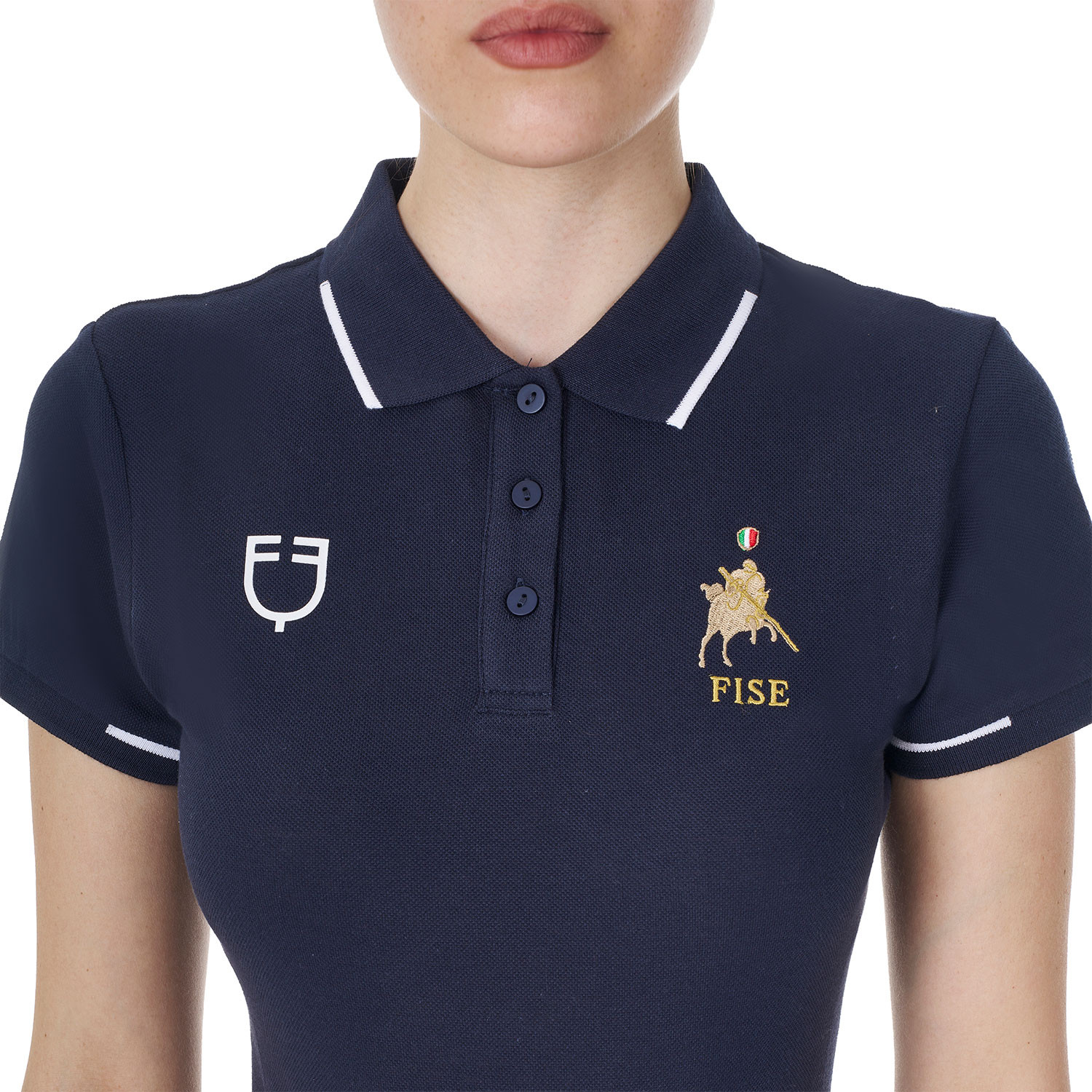Damen-Trainingspolo mit drei Knöpfen X FISE
