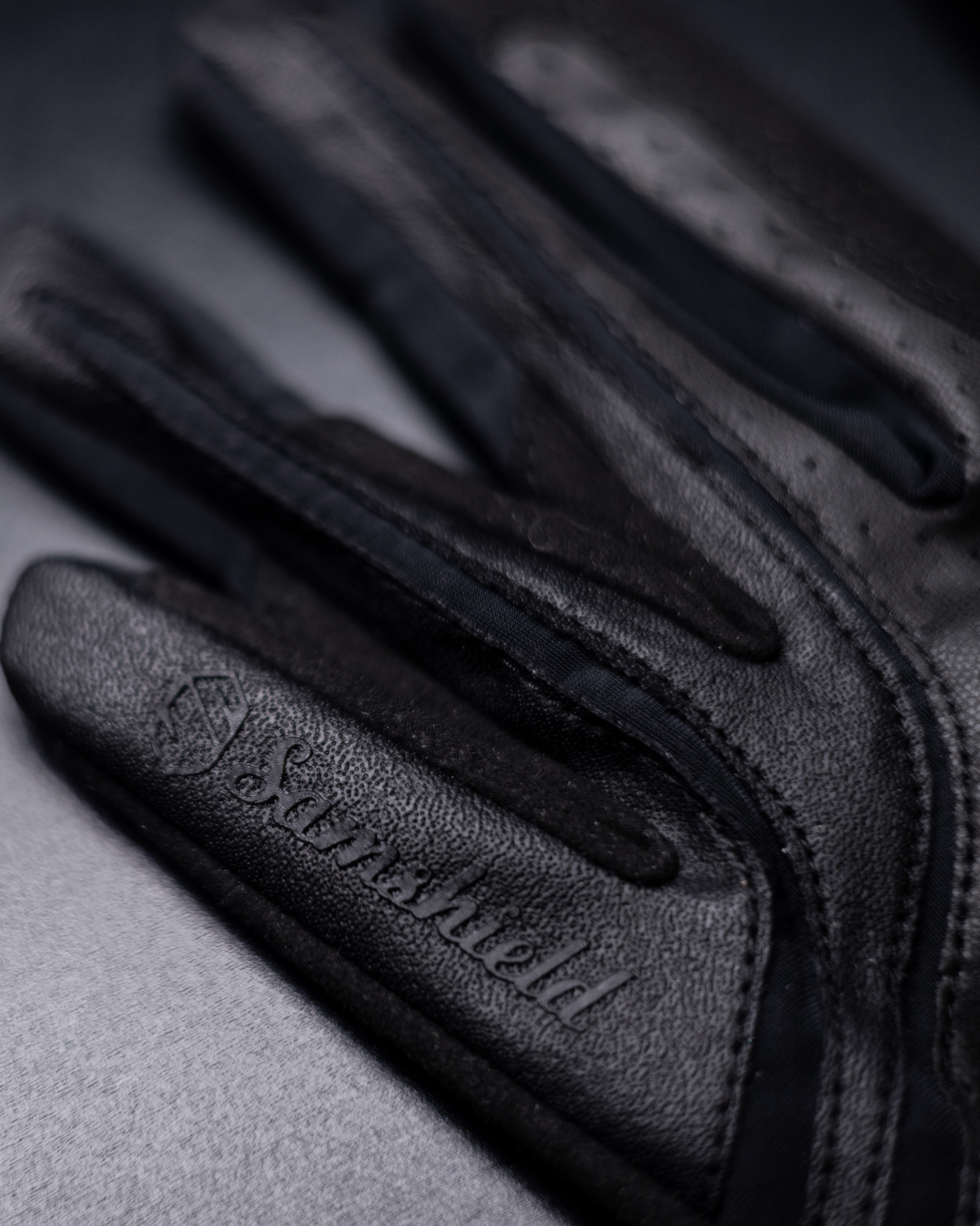 Riding glove V-Skin Blason Shine Black in black