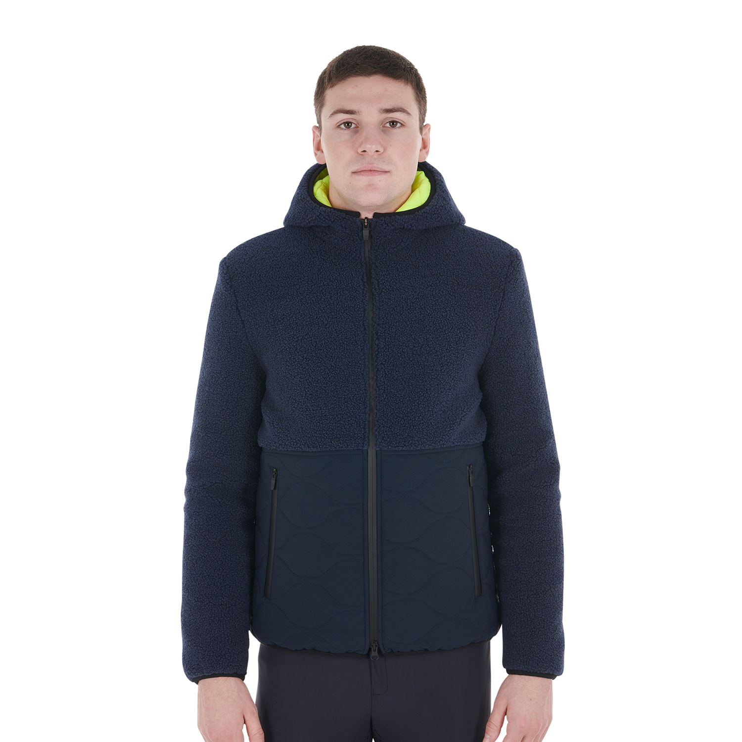 Wasserdichte Herren-Jacke mit Teddy-Einsätzen