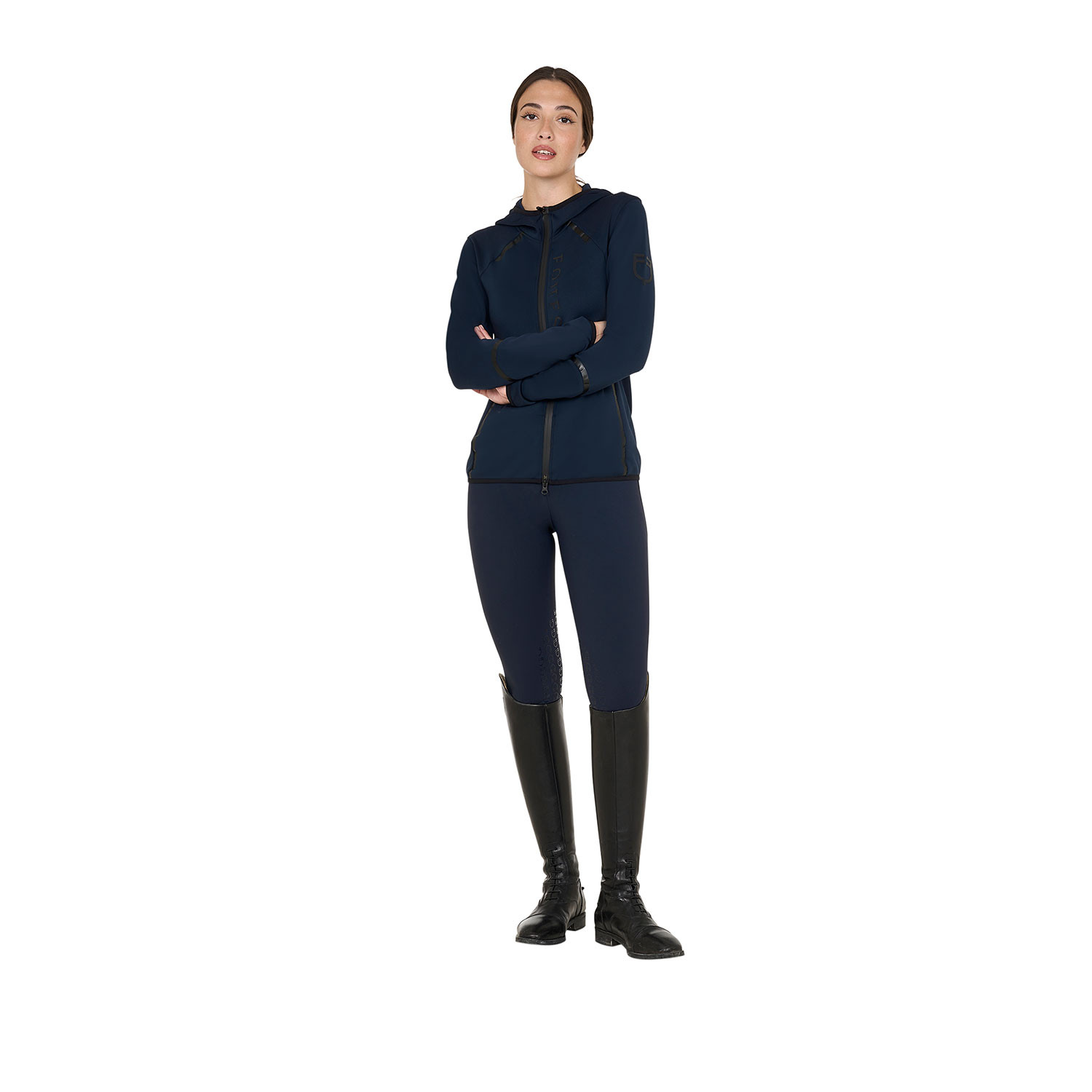 Technisches Damen-Jersey-Sweatshirt mit Reißverschluss