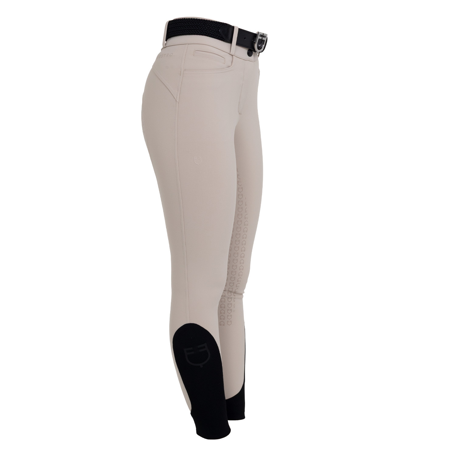Pantalon d'équitation femme taille haute à fond intégral en tissu bi-stretch