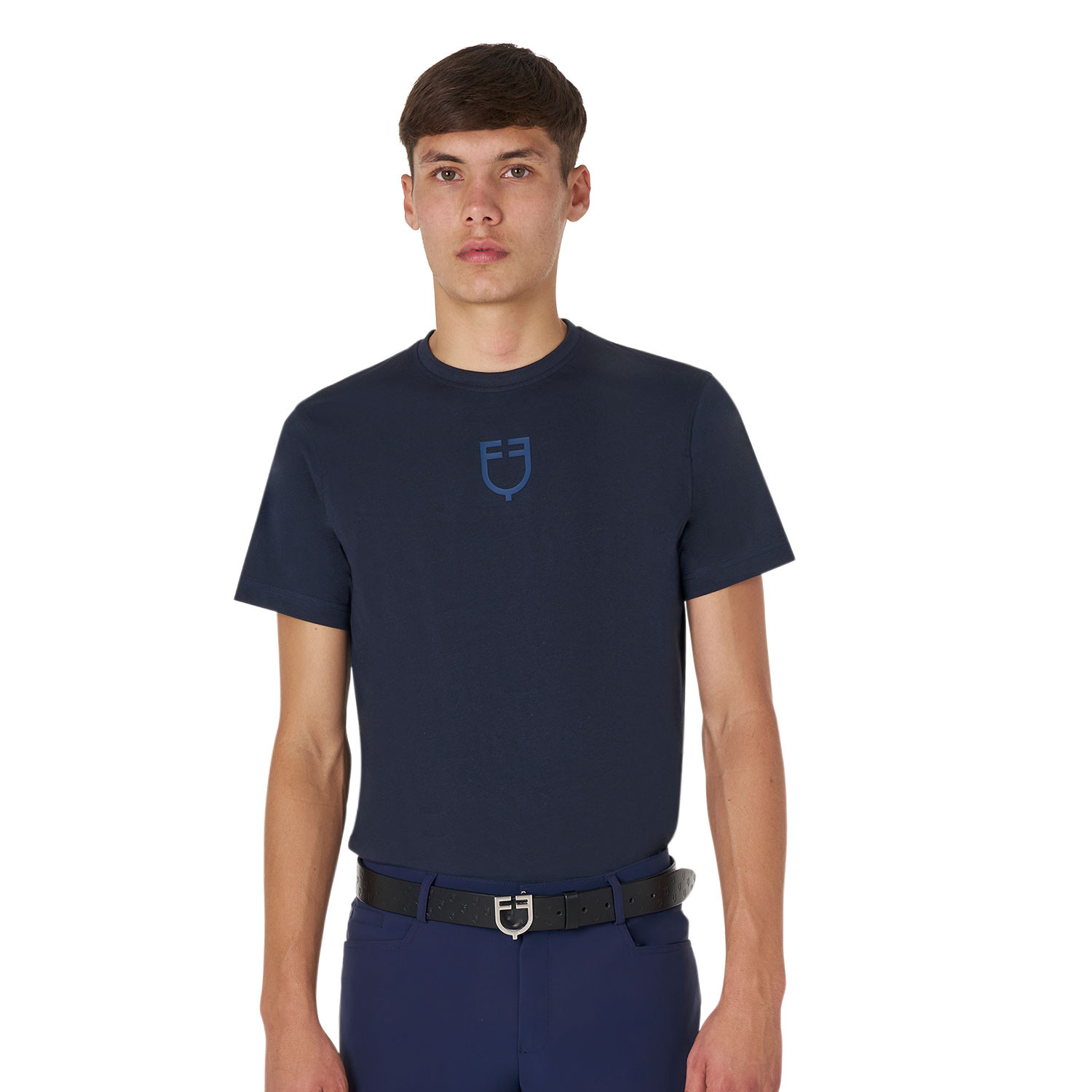 Basic-T-Shirt mit Ton-in-Ton-Logo für Herren