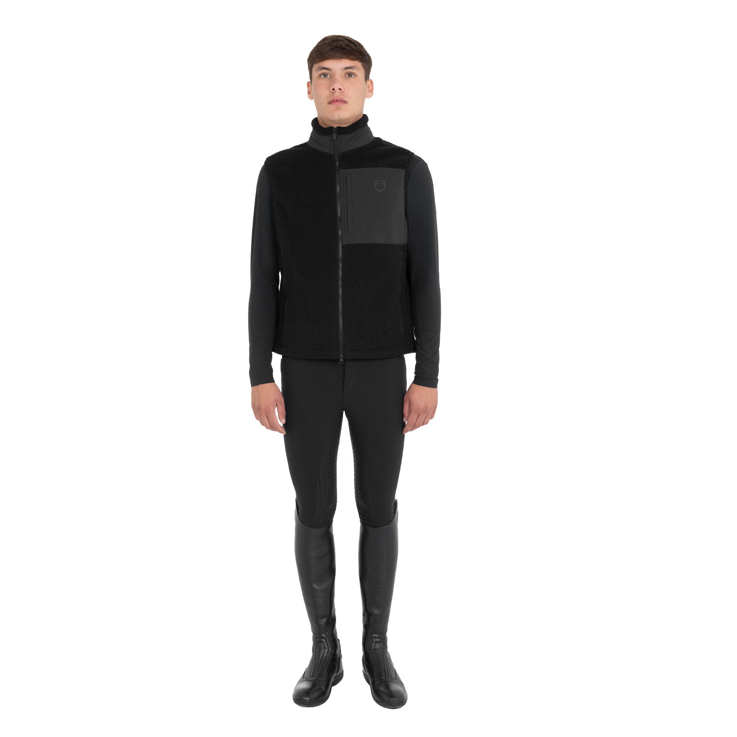 Herren-Teddyfleece-Weste mit Fronttasche