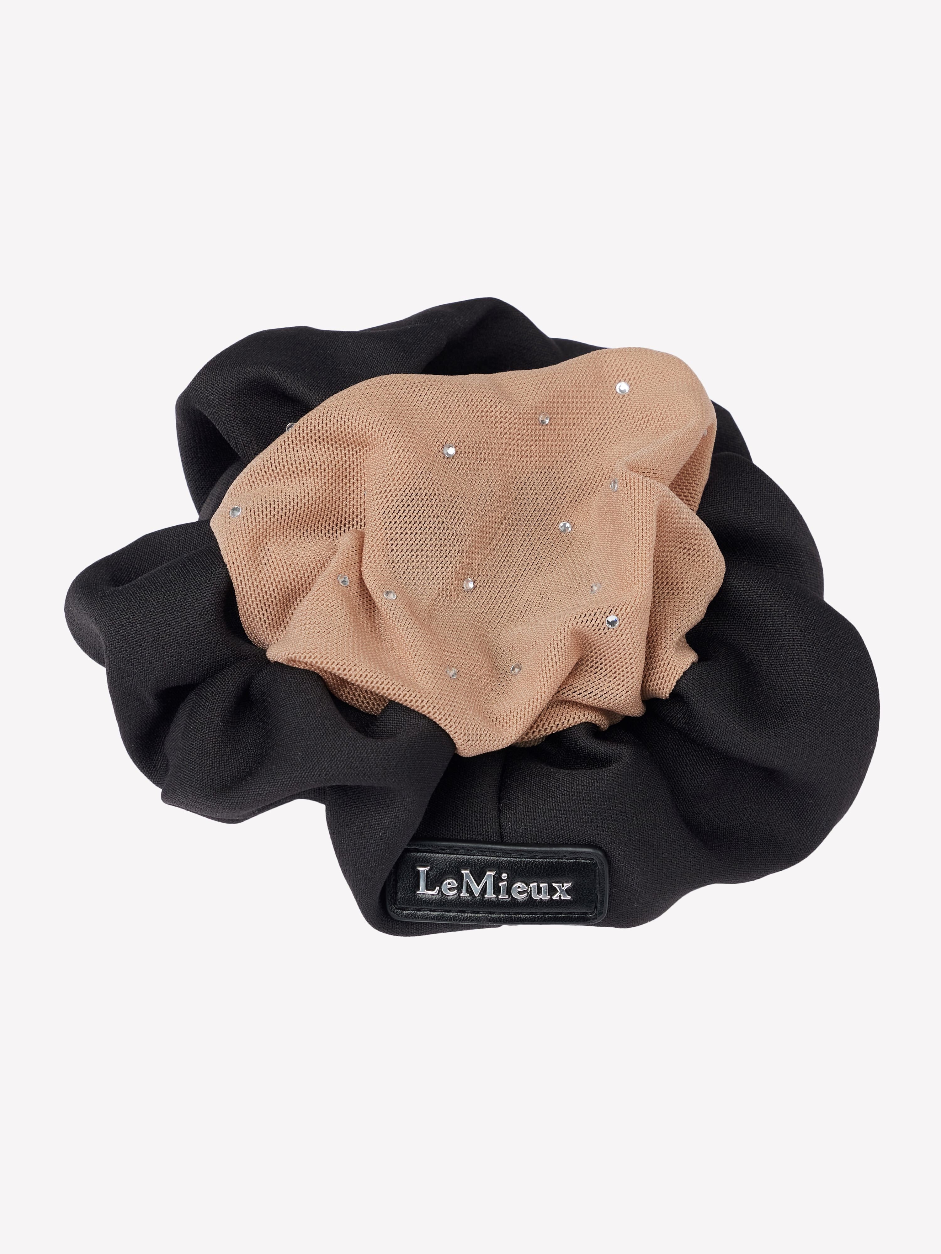 Scrunchie mit Kristall-Haarnetz Schwarz/Blonde