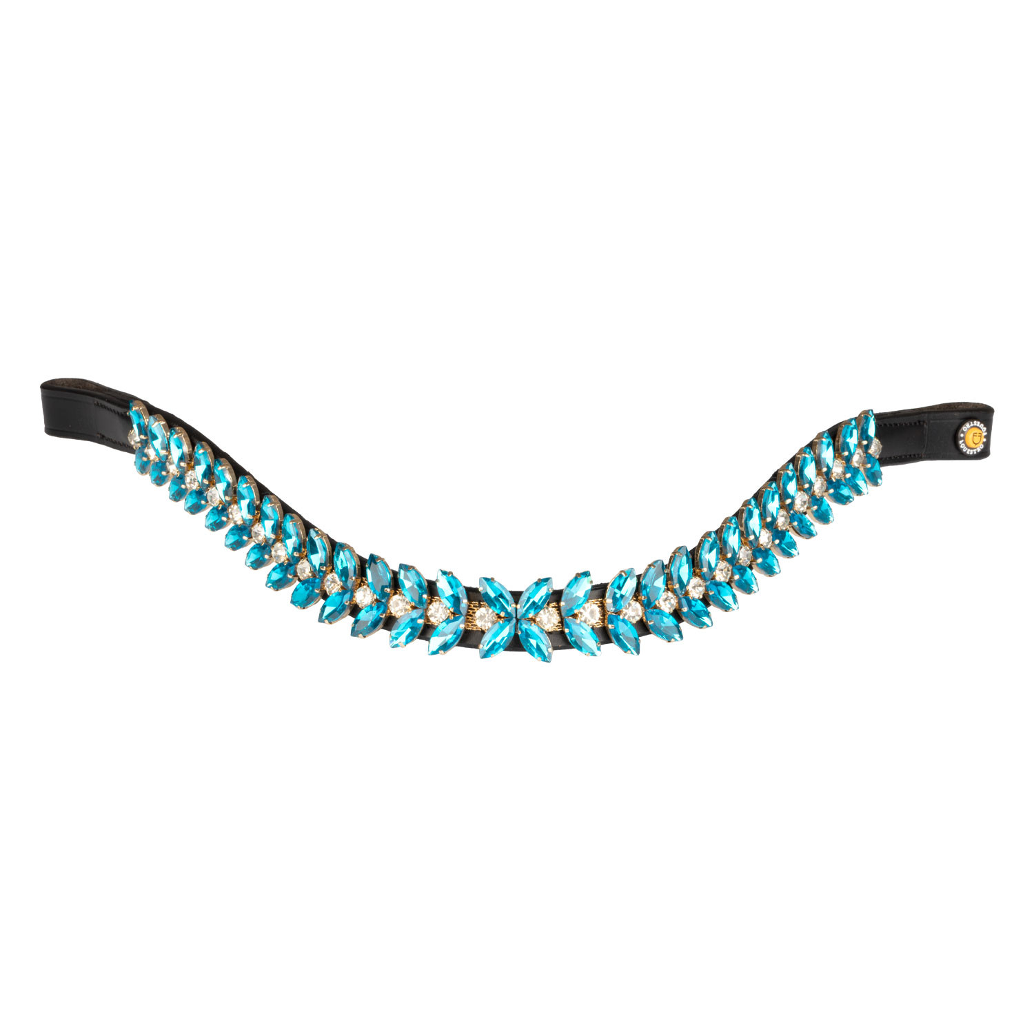 Stirnriemen Blue Jets Crystal aus Leder