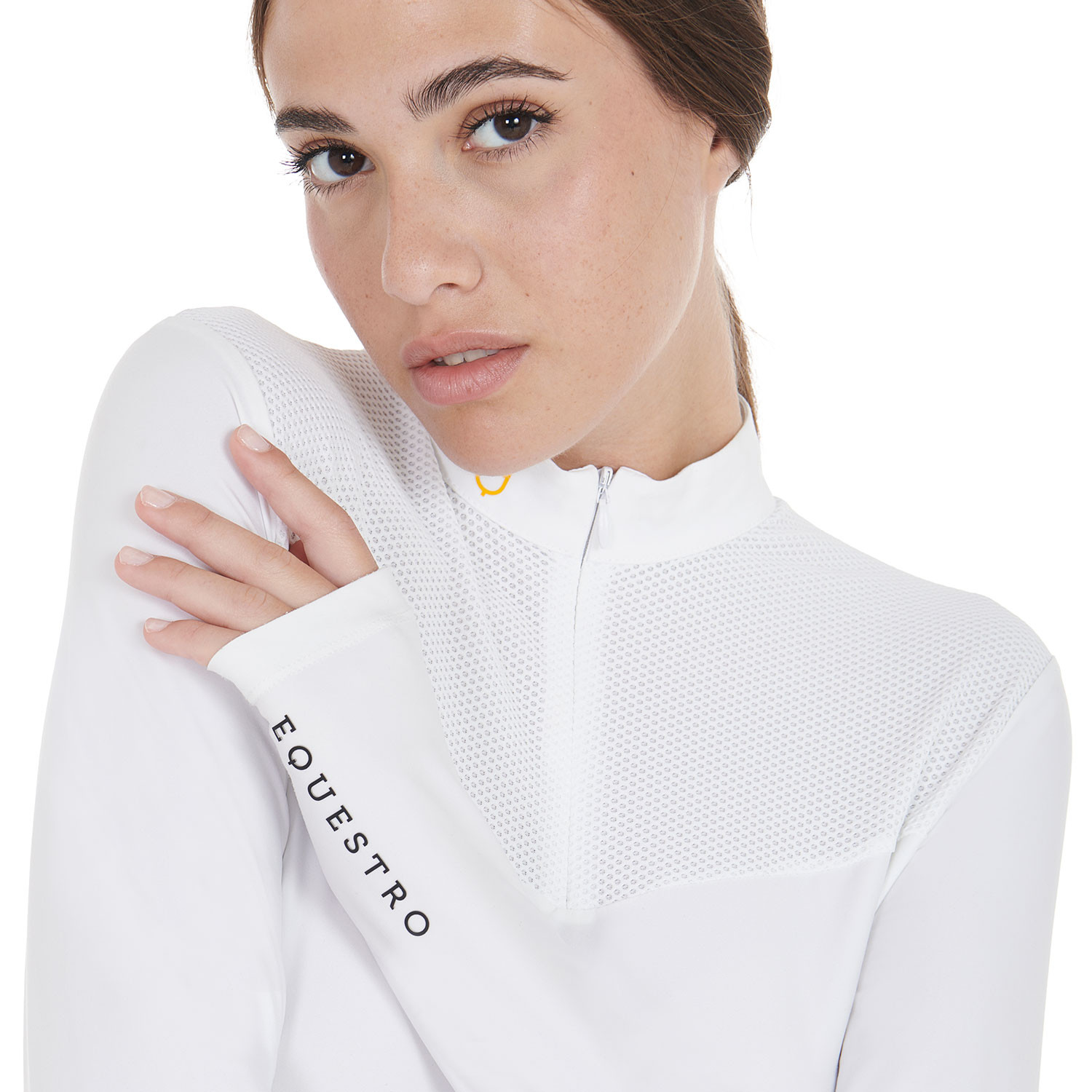 Turnier-Poloshirt für Damen aus technischem Stoff und Mesh