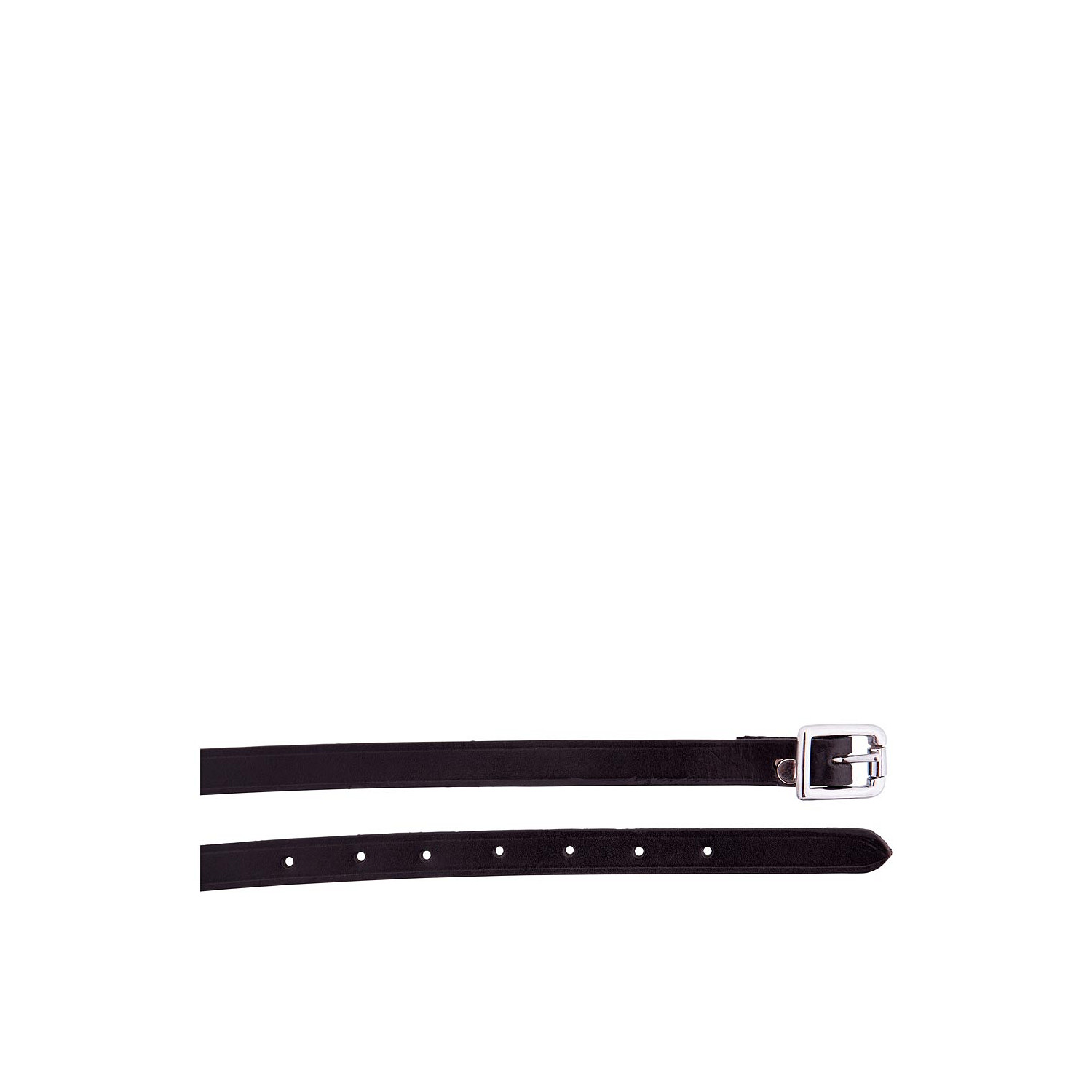 Leder Sporenriemen 16 mm in schwarz