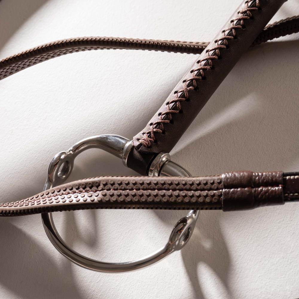 Leder-Gagtrense mit Olivenkopf-Ringen