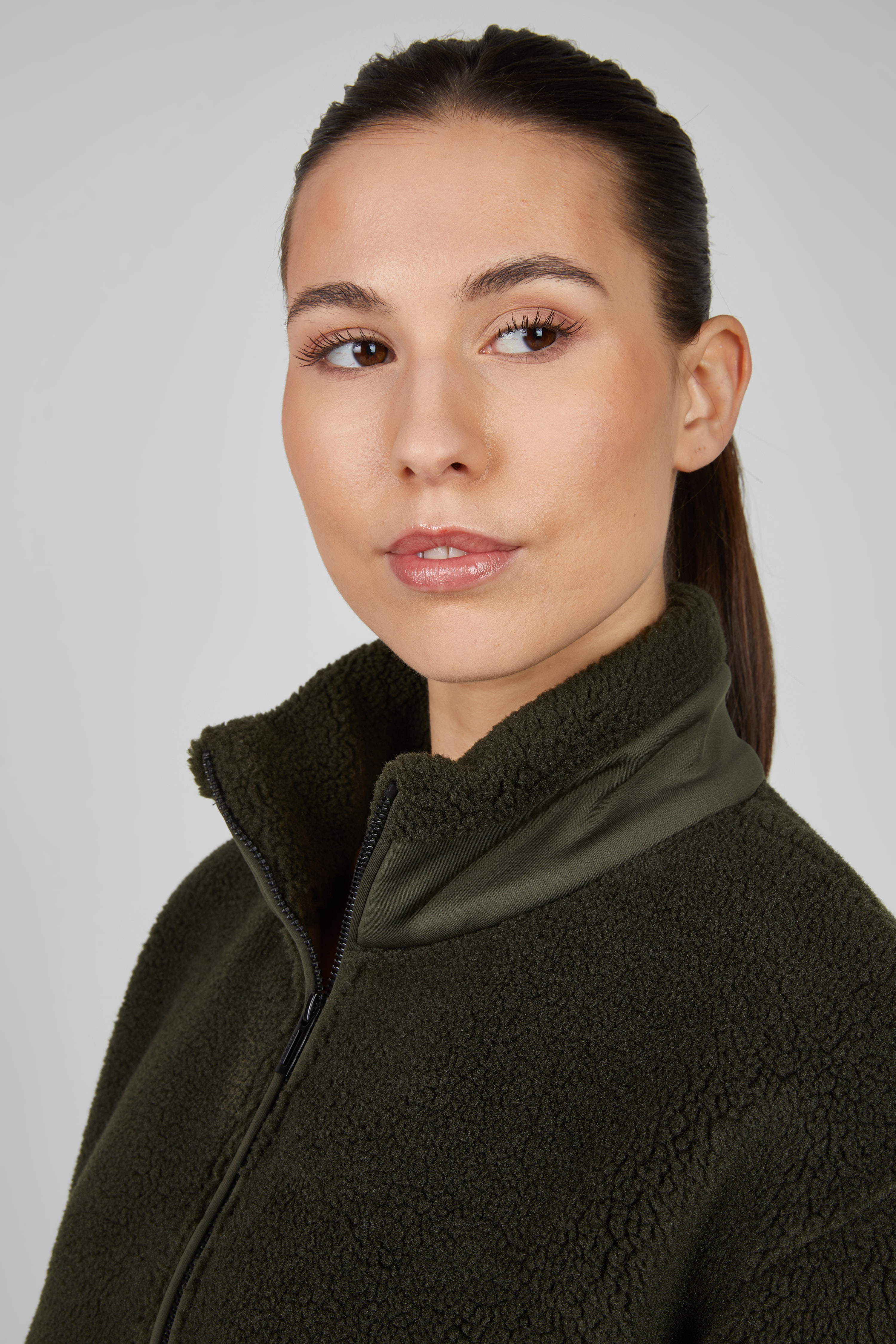 Pullover Damen Half-Zip Teddy Dynamic