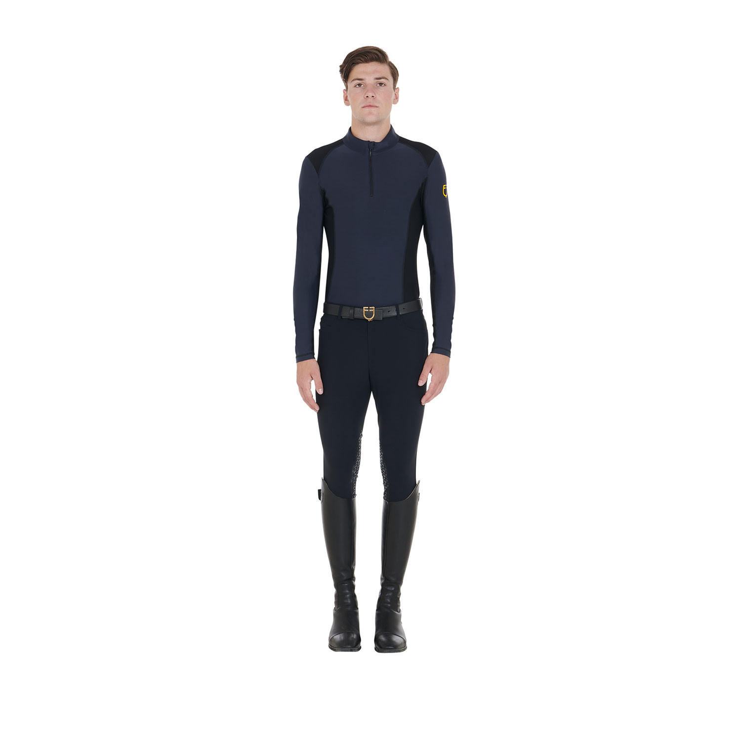Herren-Trainingspolo Langarm Slim Fit