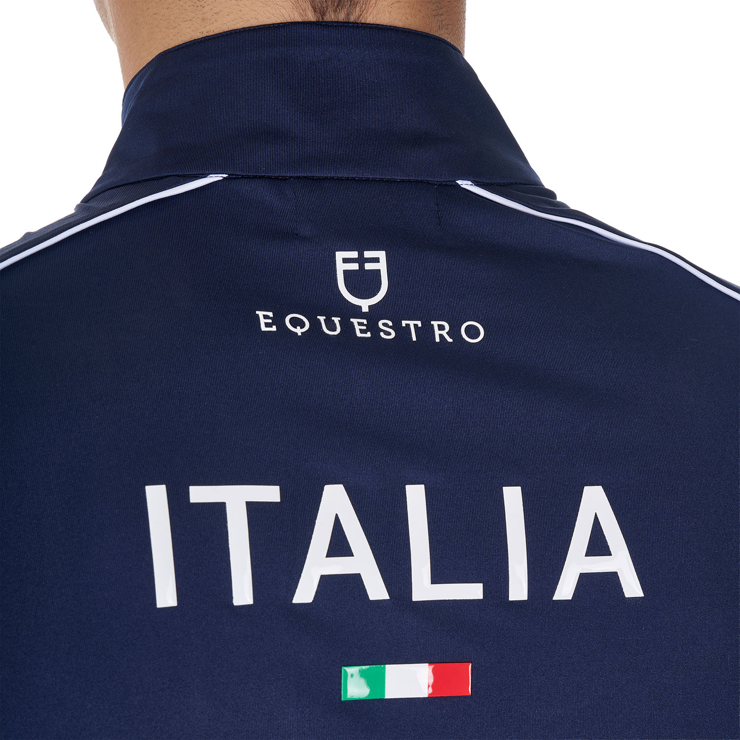 Herren-Trainingspolo mit Reißverschluss in italienischen Farben X FISE