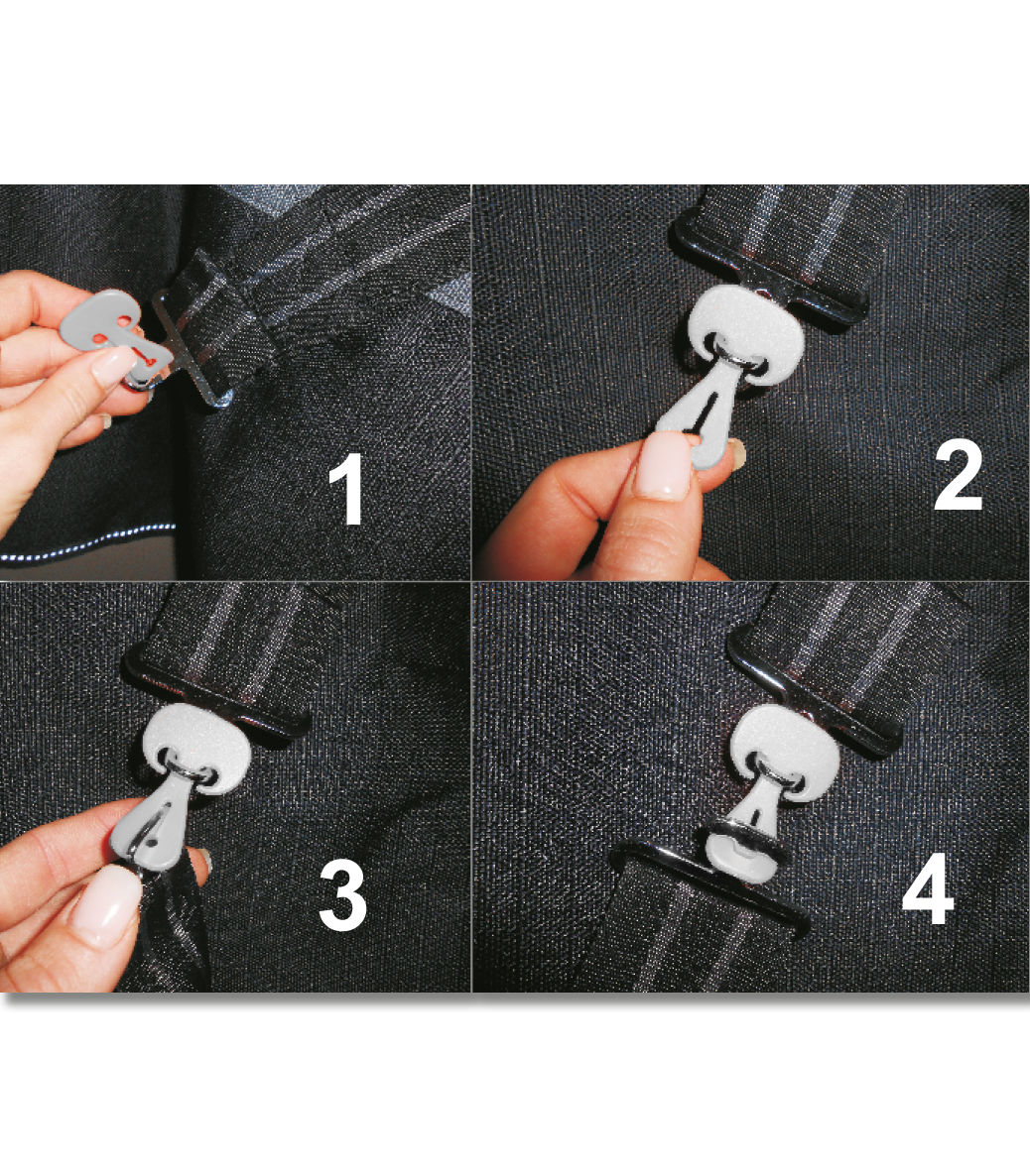 Safe-Gum, silver grey, Set of 6 pieces for T-fasteners