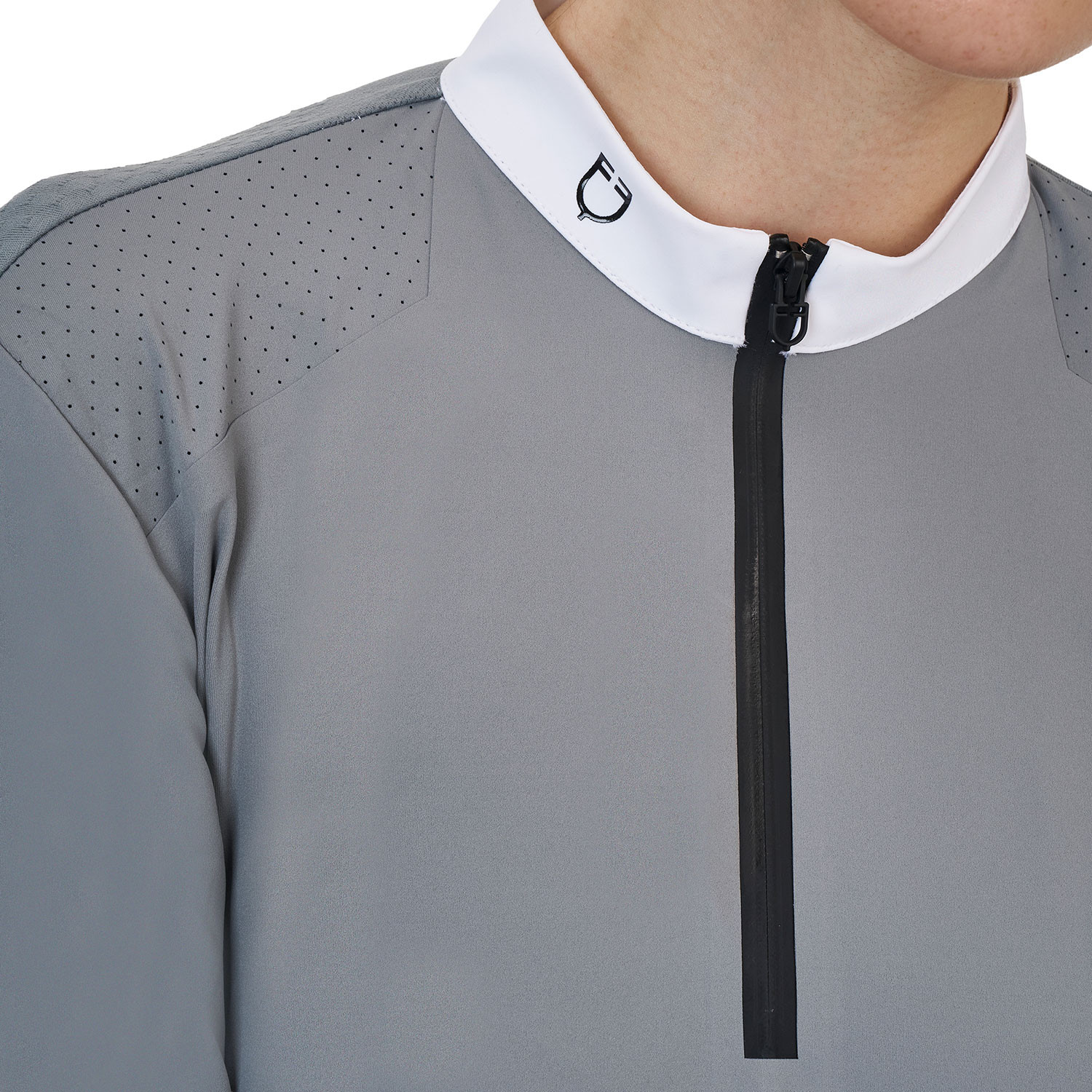 Ridertechnology Turnier-Polo-Shirt Langarm mit Reißverschluss
