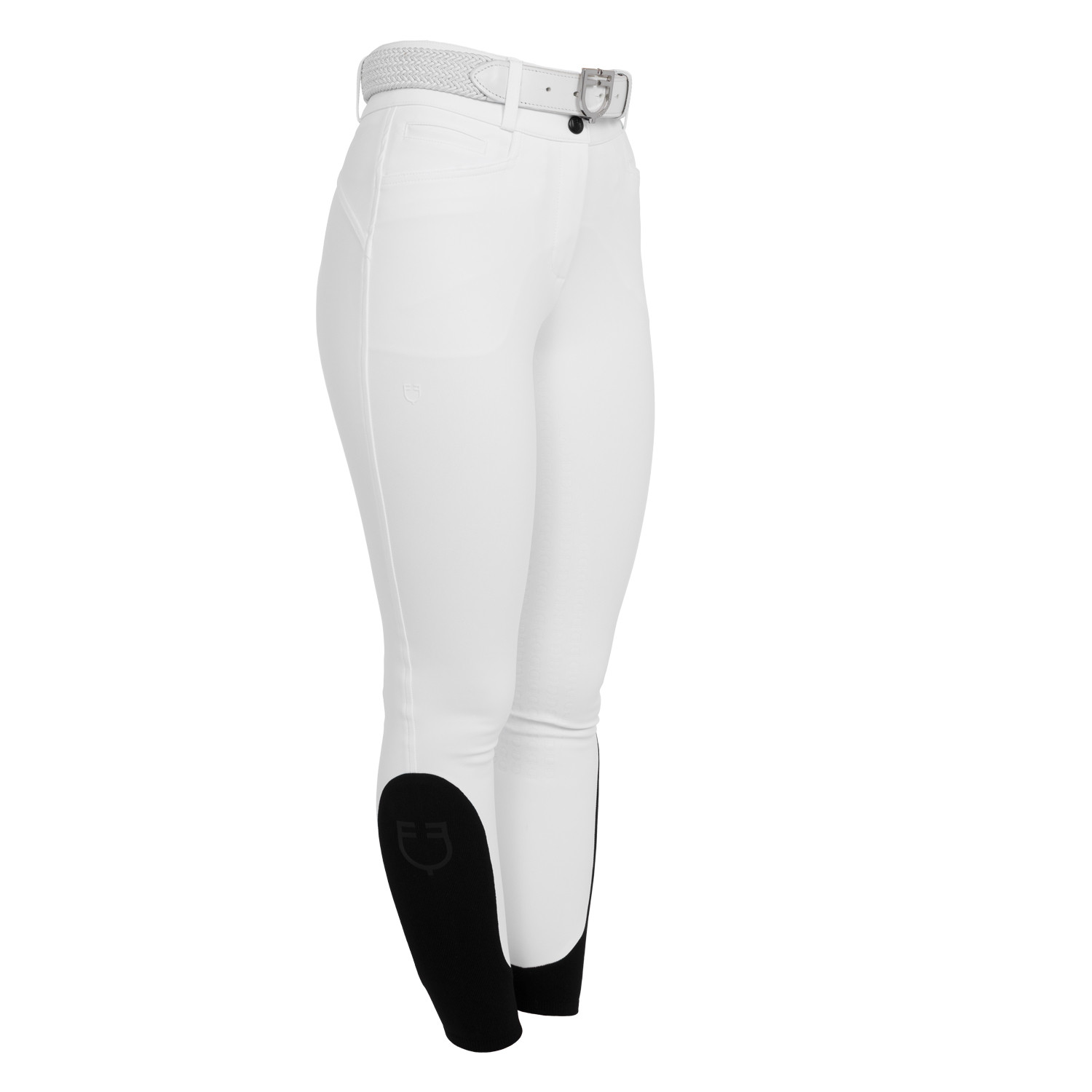 Pantalon d'équitation femme taille haute à fond intégral en tissu bi-stretch
