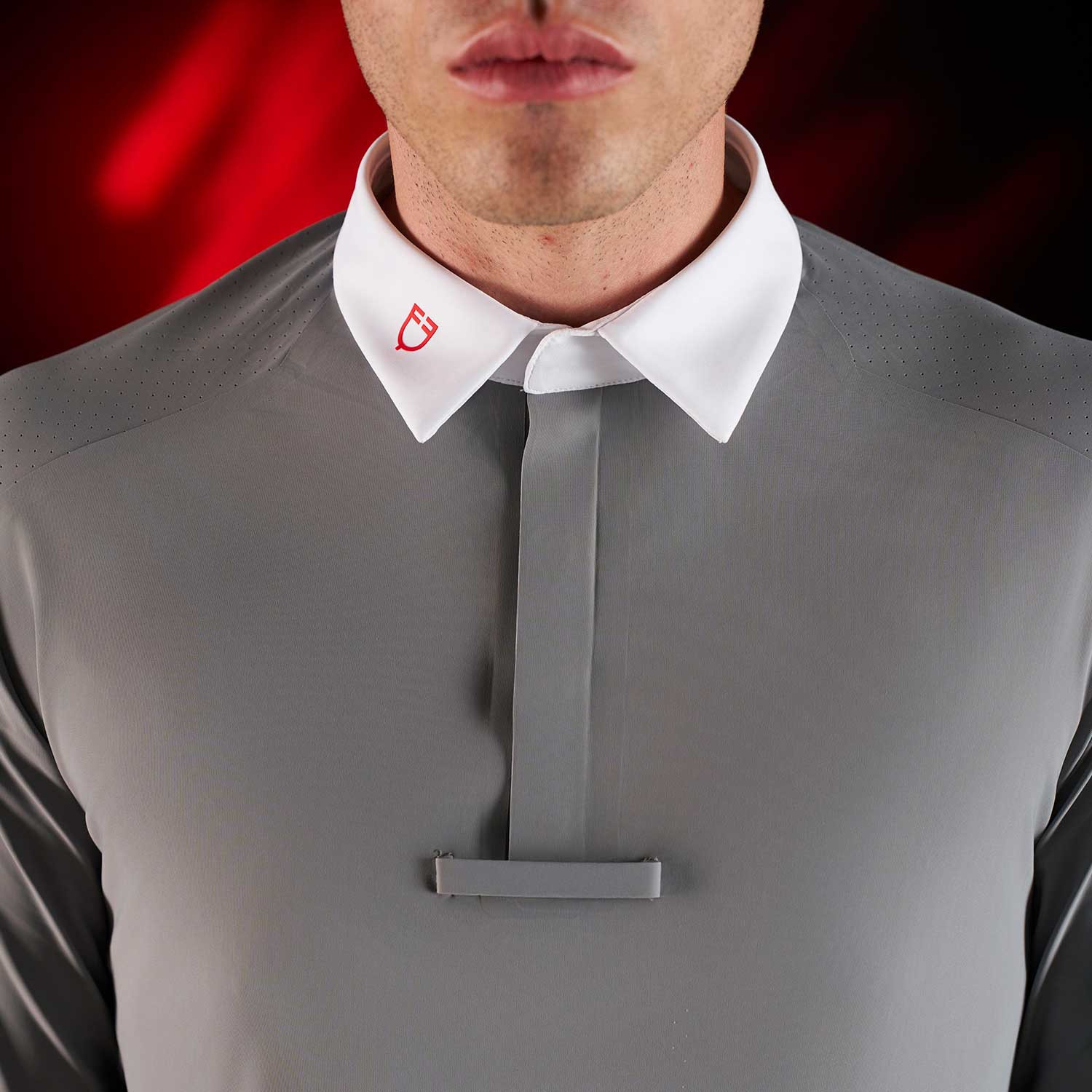 Ridertechnology Herren-Turnierpolo Langarm mit Knöpfen