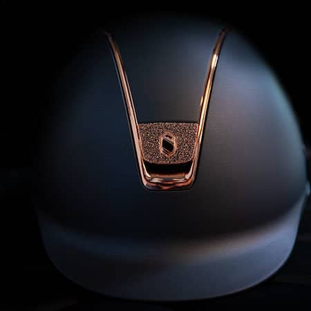 Samshield Reithelm extras Blau-rosé farbener Samshield Reithelm auf schwarzem Grund