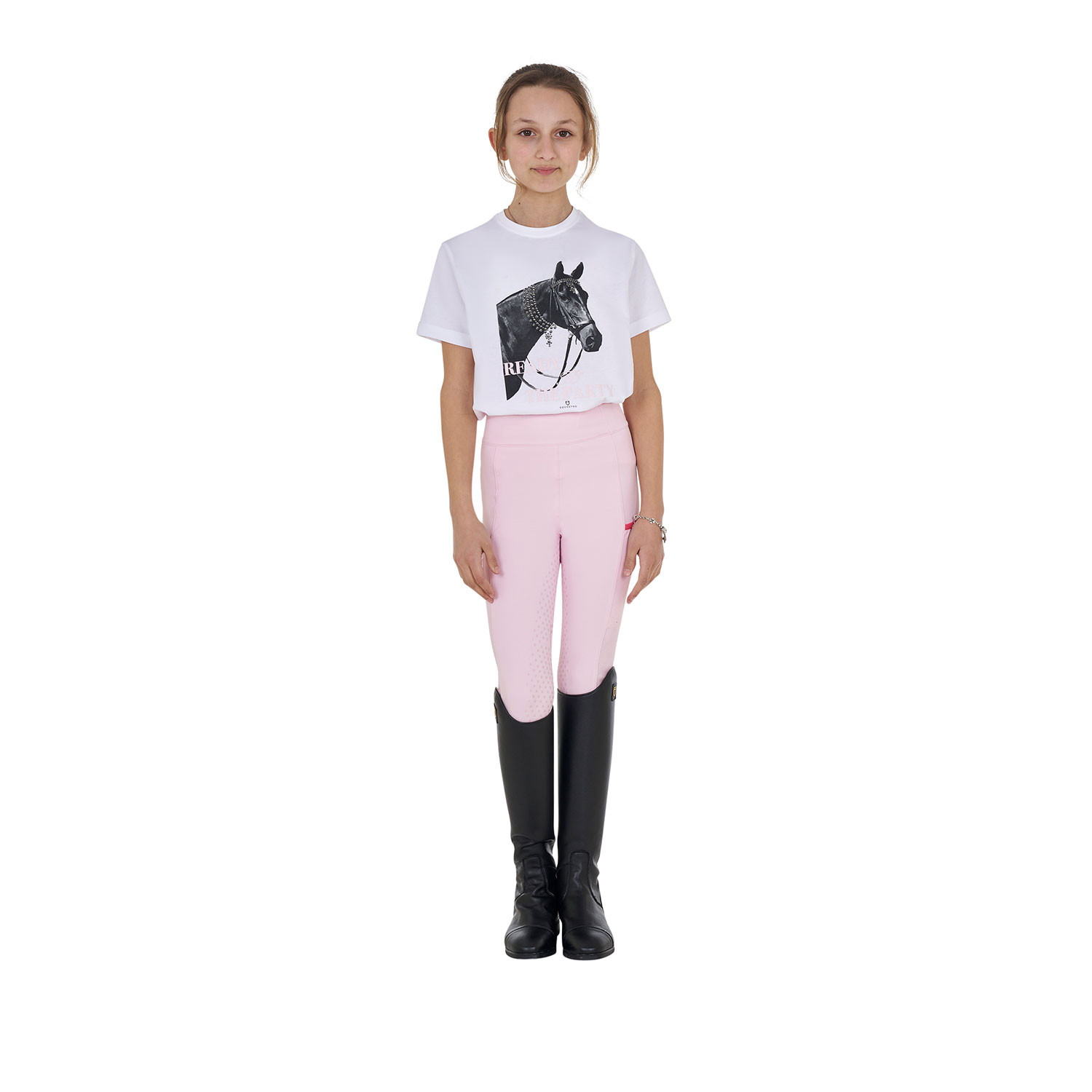 Mädchen-Baumwoll-T-Shirt Ready To The Party mit Strasssteinen
