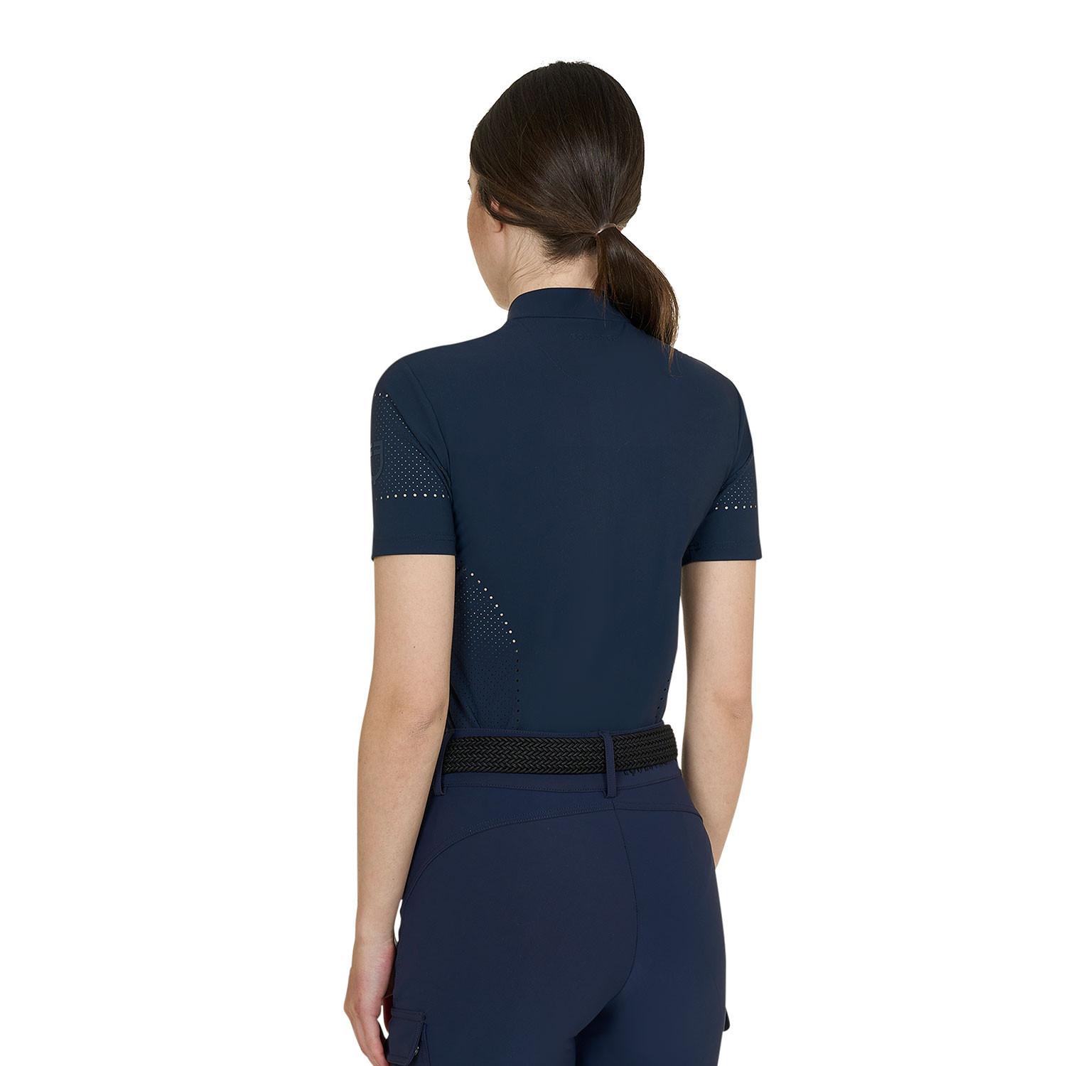 Damen-Trainingsshirt aus technischem Gewebe mit Mikrolöchern