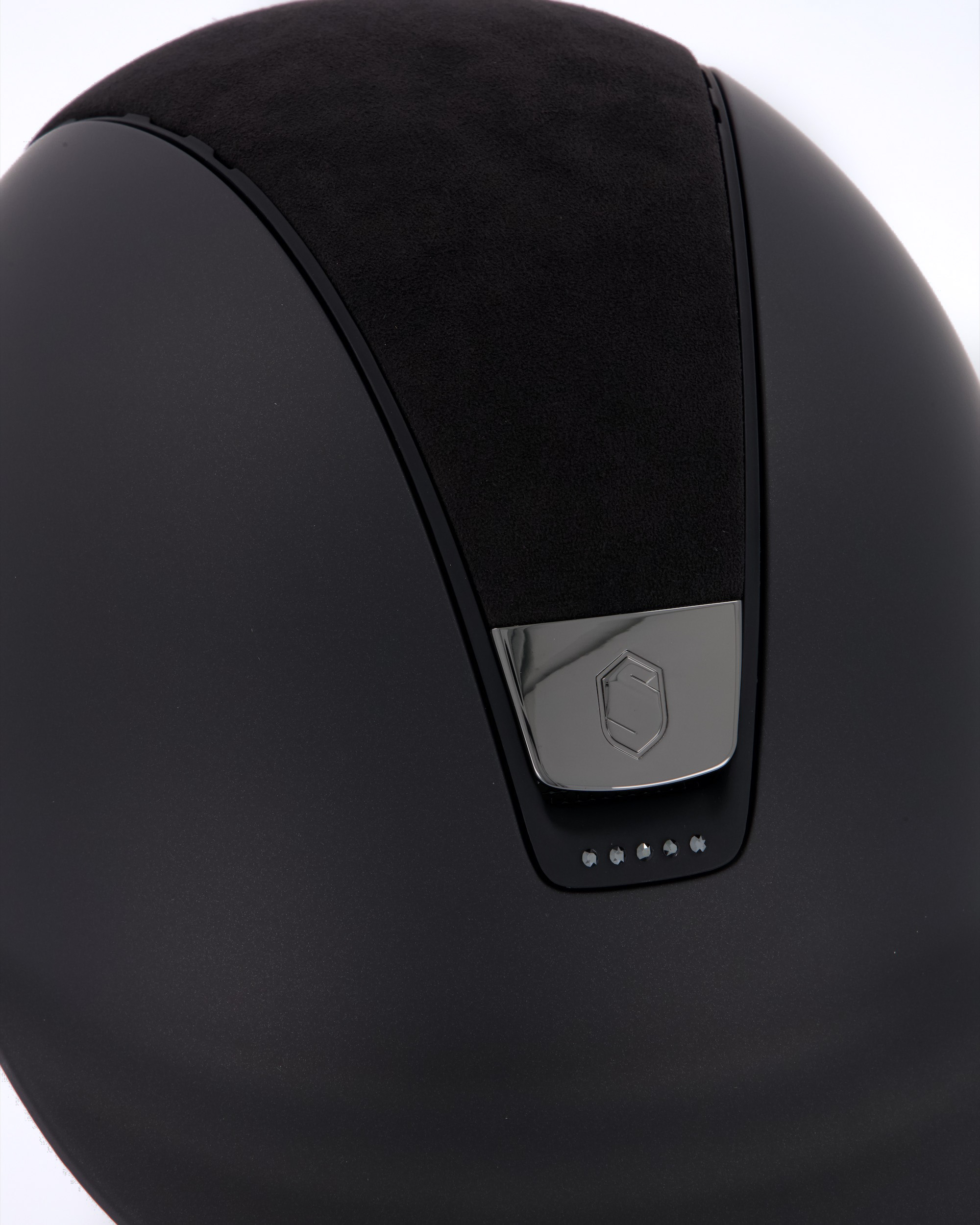 Riding helmet Shadowmatt Alcantara 5 Swarovski stones black in black