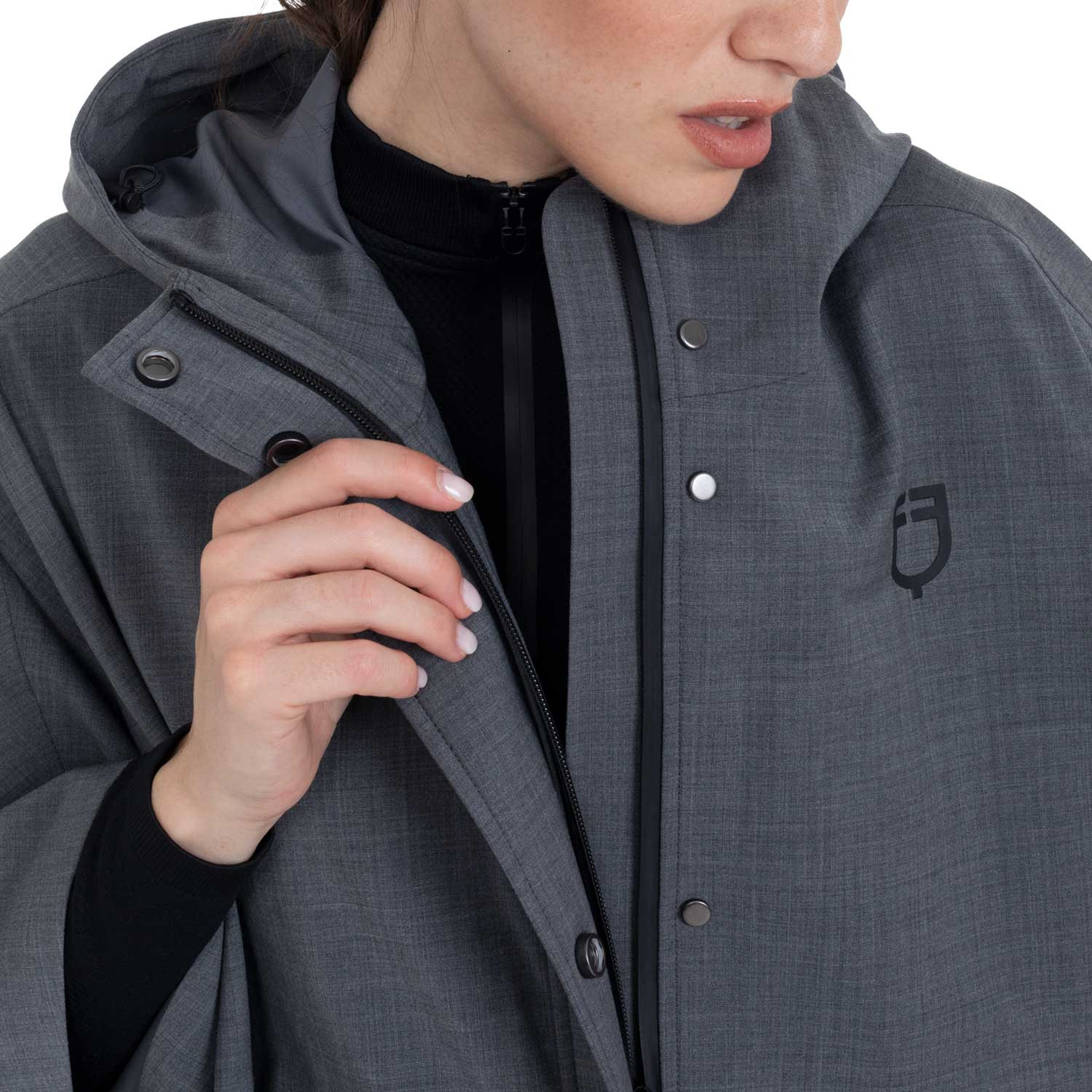 Regenabweisende Cape für Damen aus Wollmischung