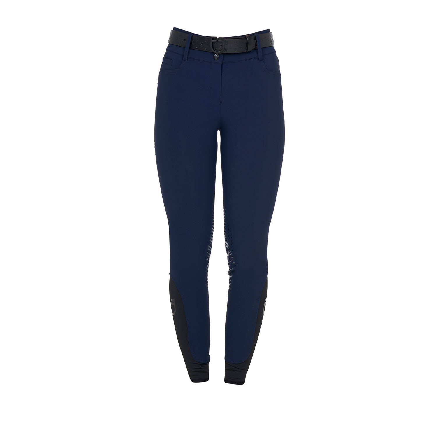 Dames rijbroek met hoge taille en strasslogo