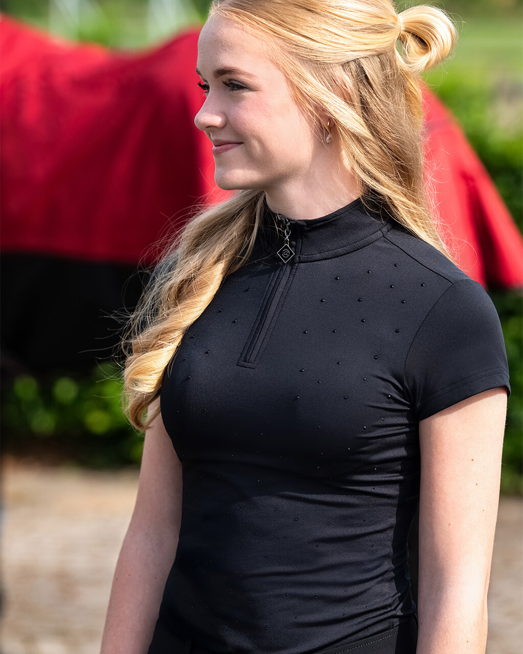 Sportshirt kurzen Ärmeln Oakleigh in schwarz