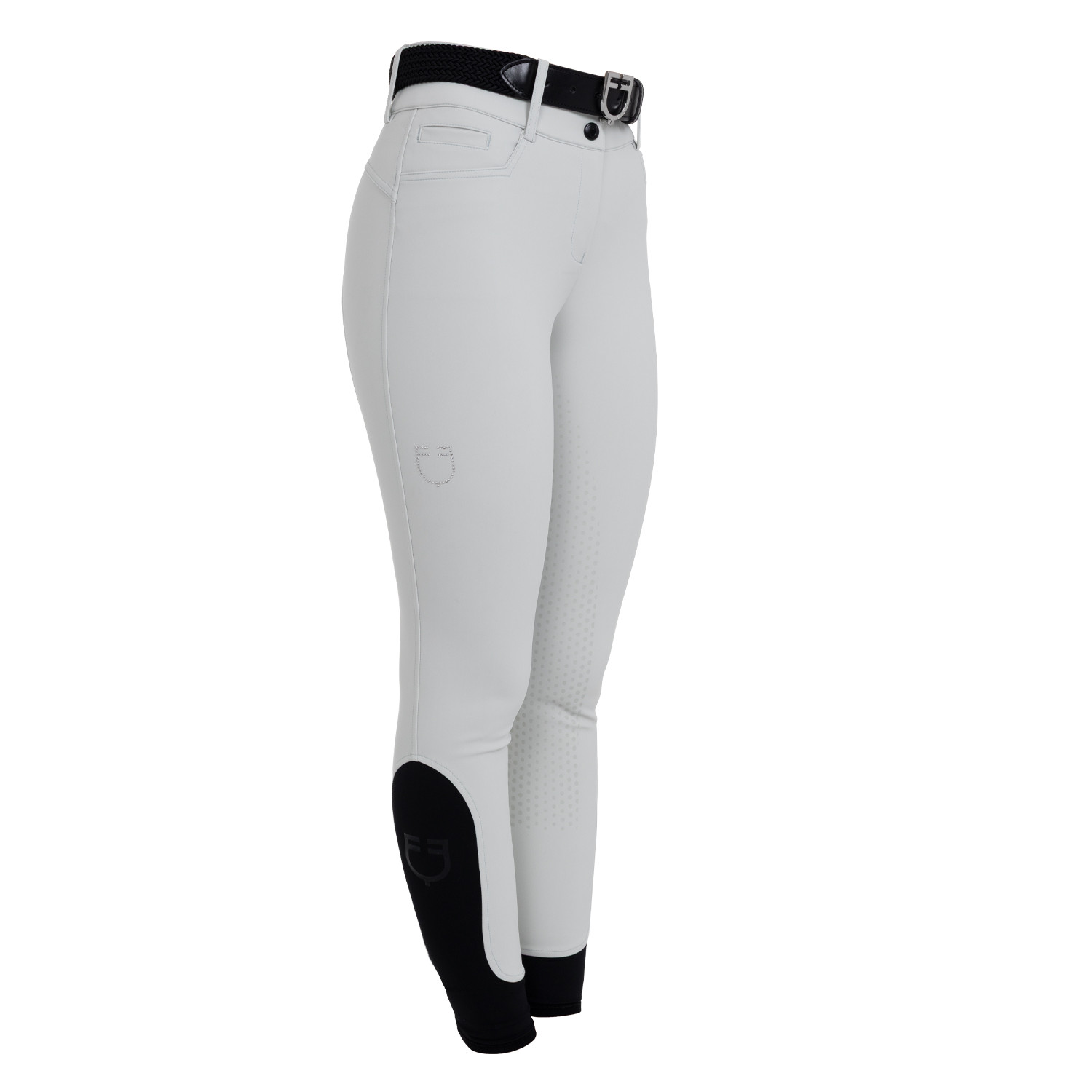 Damen-Reithose mit hohem Bund, Vollbesatz und Strass-Logo
