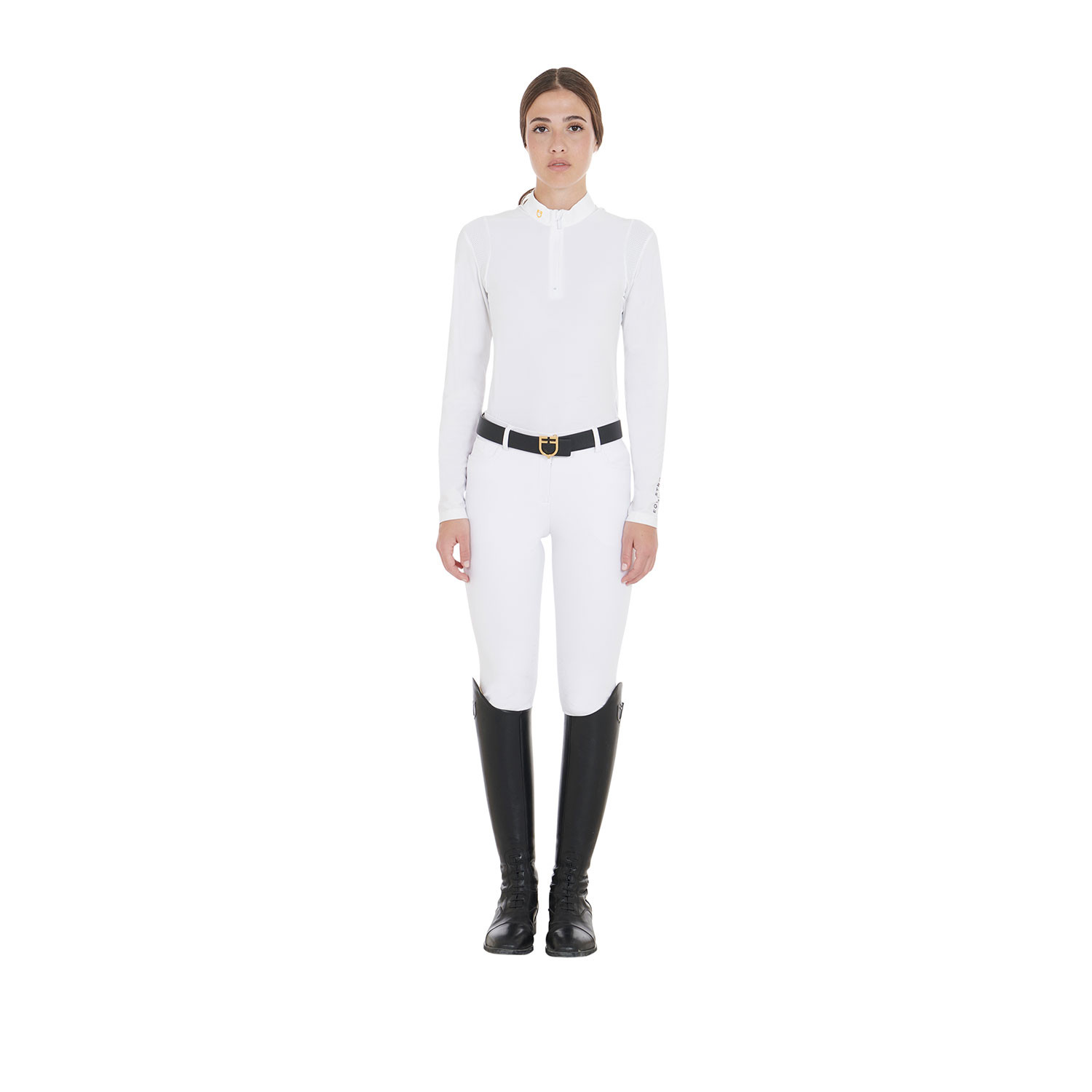 Tailliertes Damen-Poloshirt aus technischem Gewebe