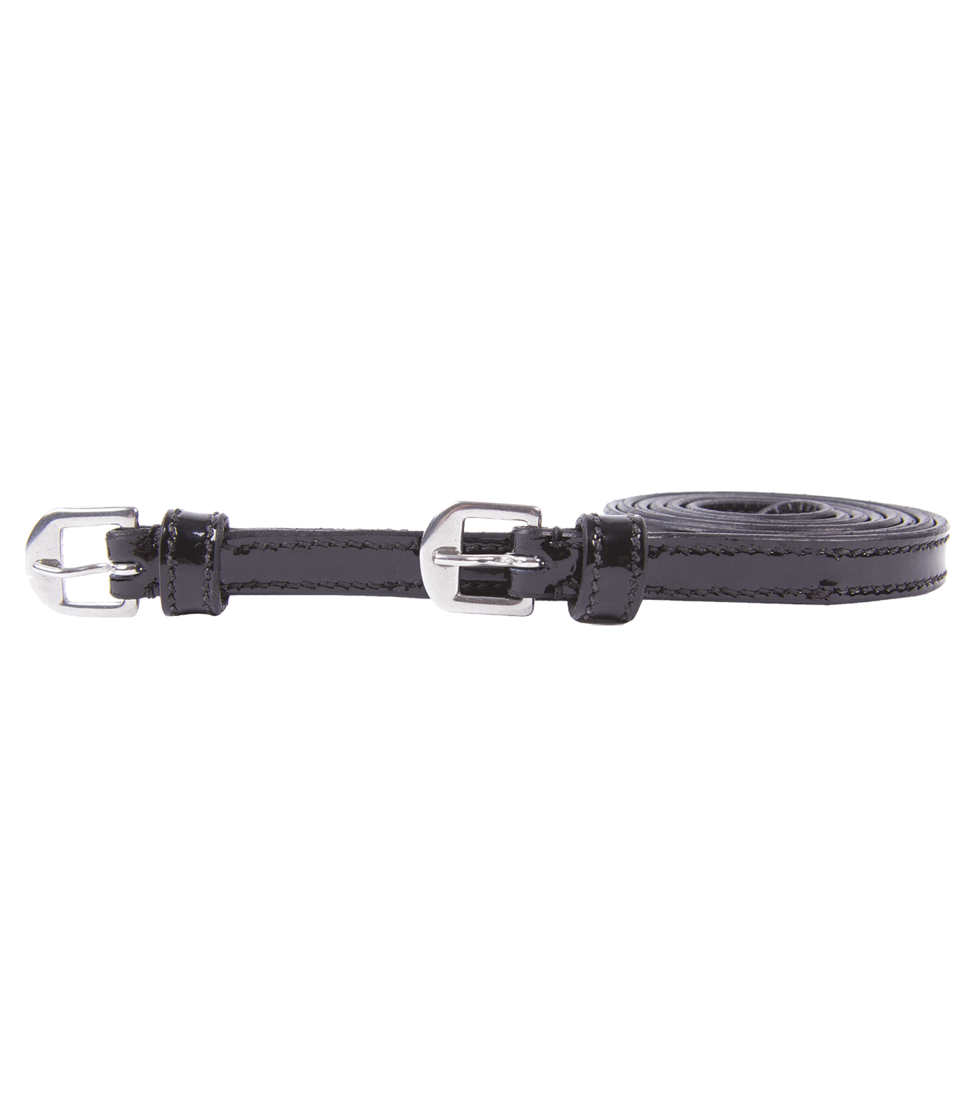 Patent leather spur strap, black