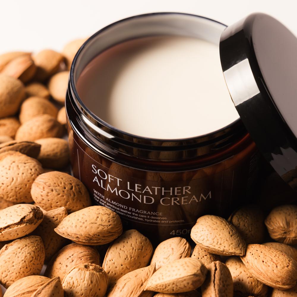 Soft leather cream with almond oil