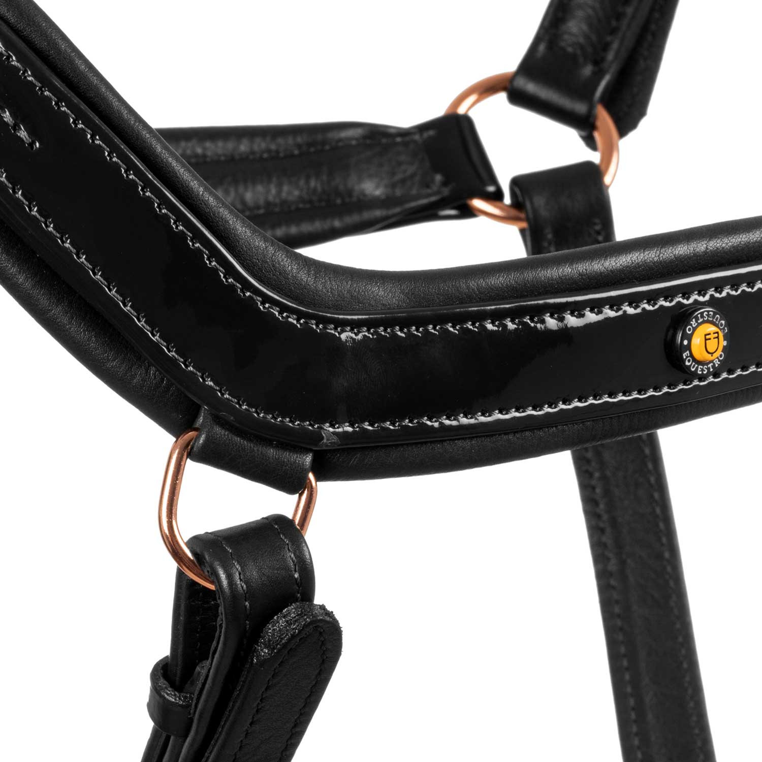 Poliertes Lederhalfter mit Roségold-Schnallen