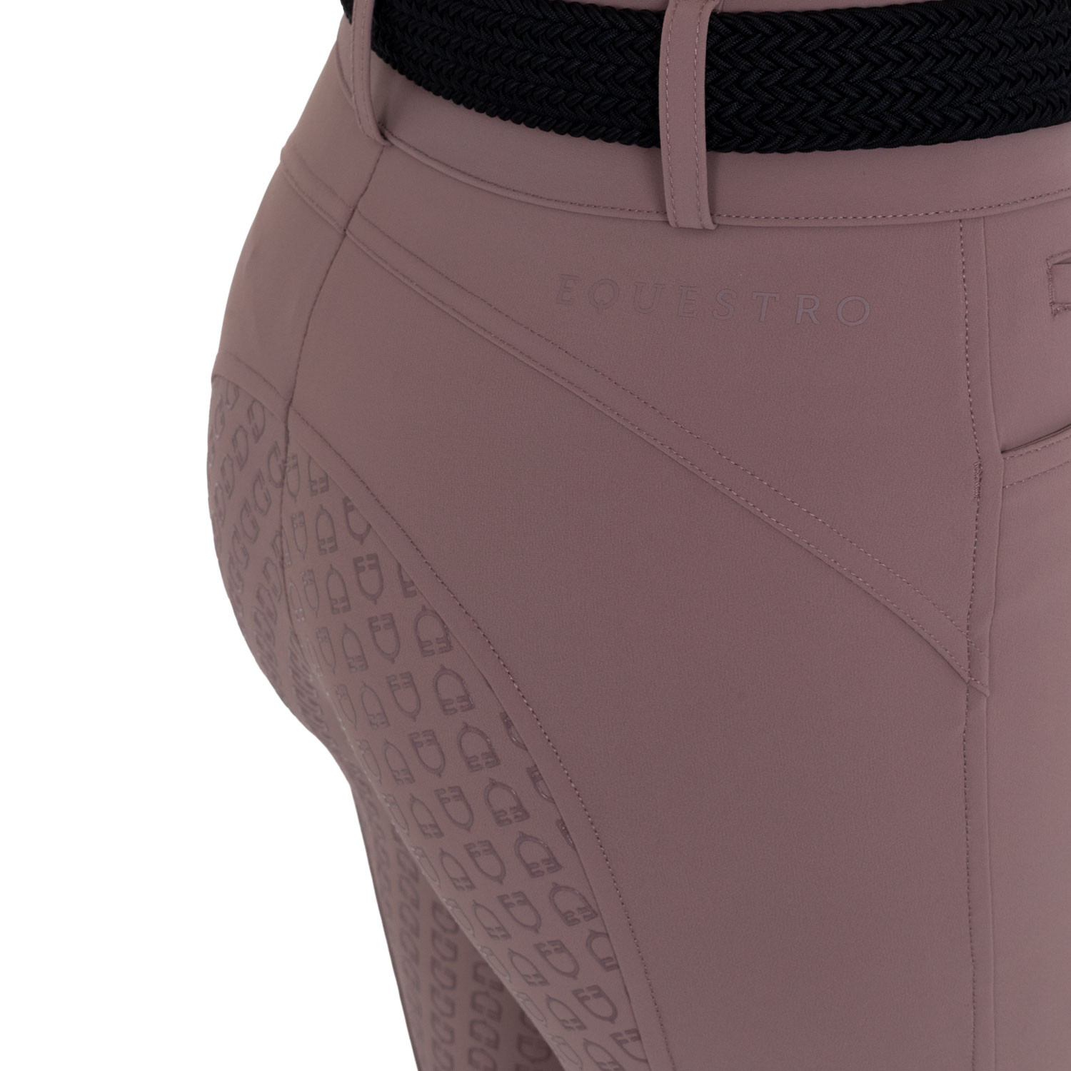 Pantalon d'équitation femme taille haute à fond intégral en tissu bi-stretch