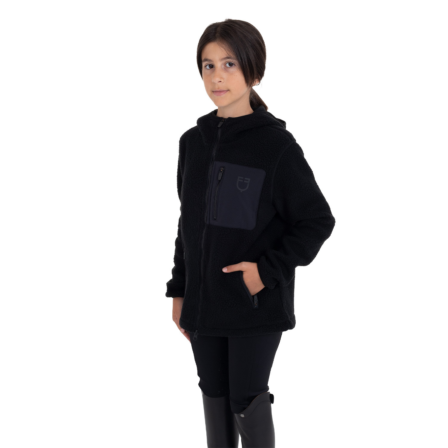 Unisex-Kinder-Teddyfleece-Hoodie mit Reißverschluss
