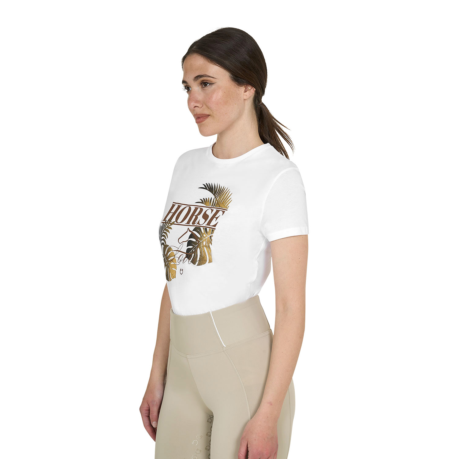 Baumwoll-T-Shirt Horse Palm für Damen