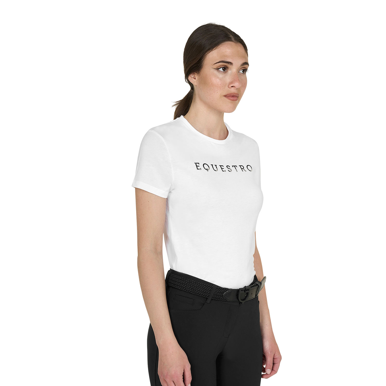 Damen-Baumwollshirt mit laminiertem Logo