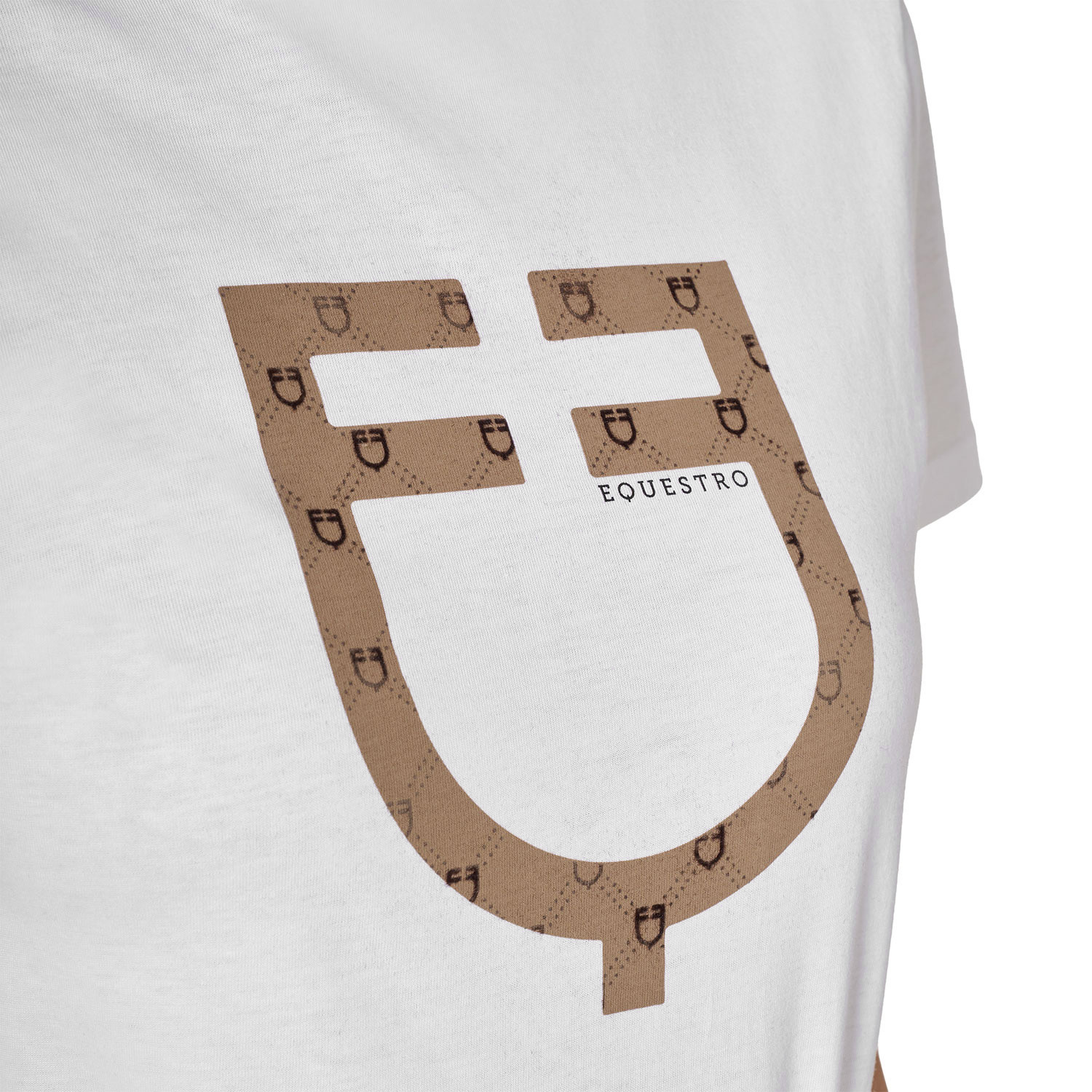 T-Shirt mit Monogramm-Logo in Velours-Optik für Damen