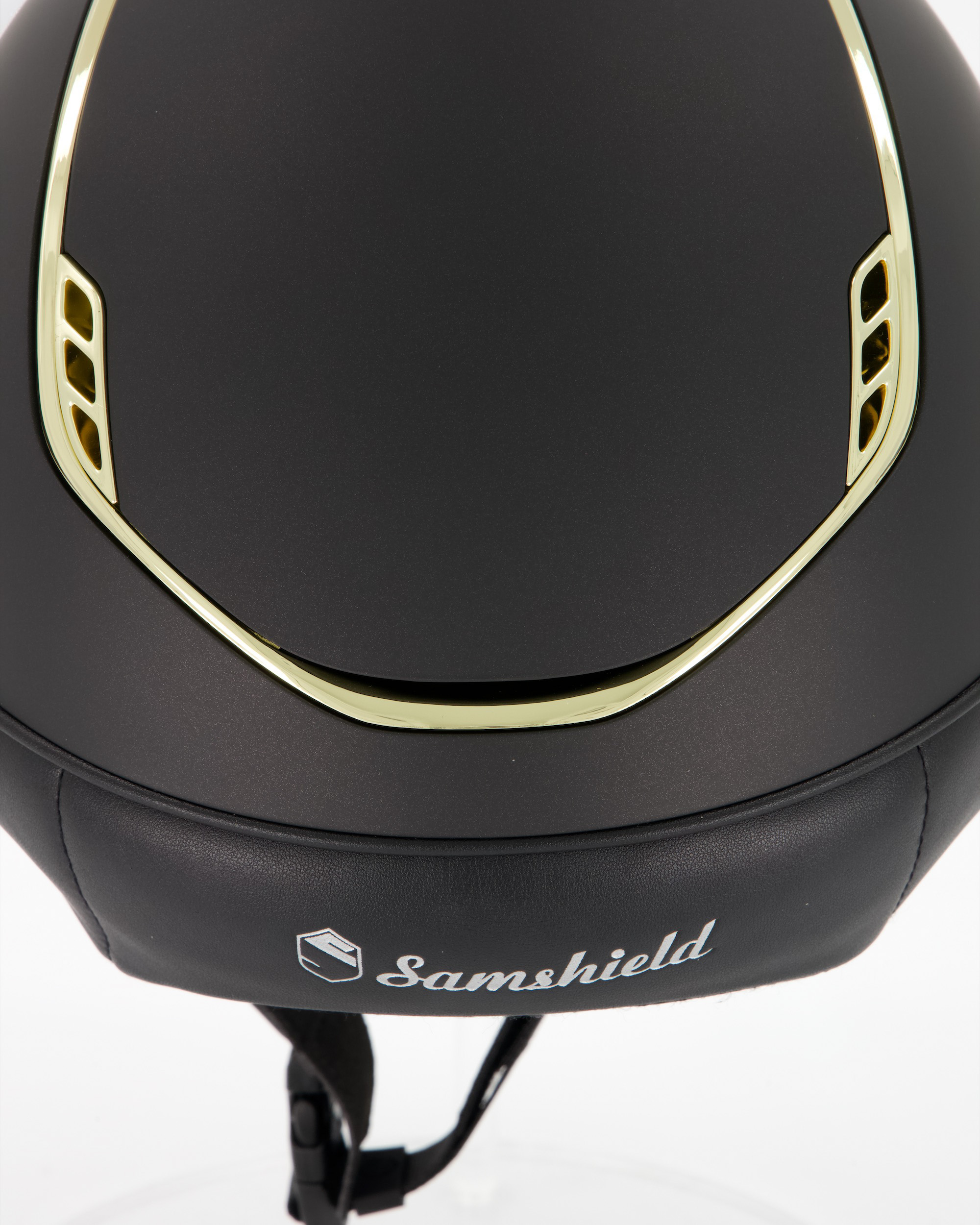 Reithelm 2.0 Shadowmatt Trim Gold Chrome Blason Crystal Fabric Gold in schwarz