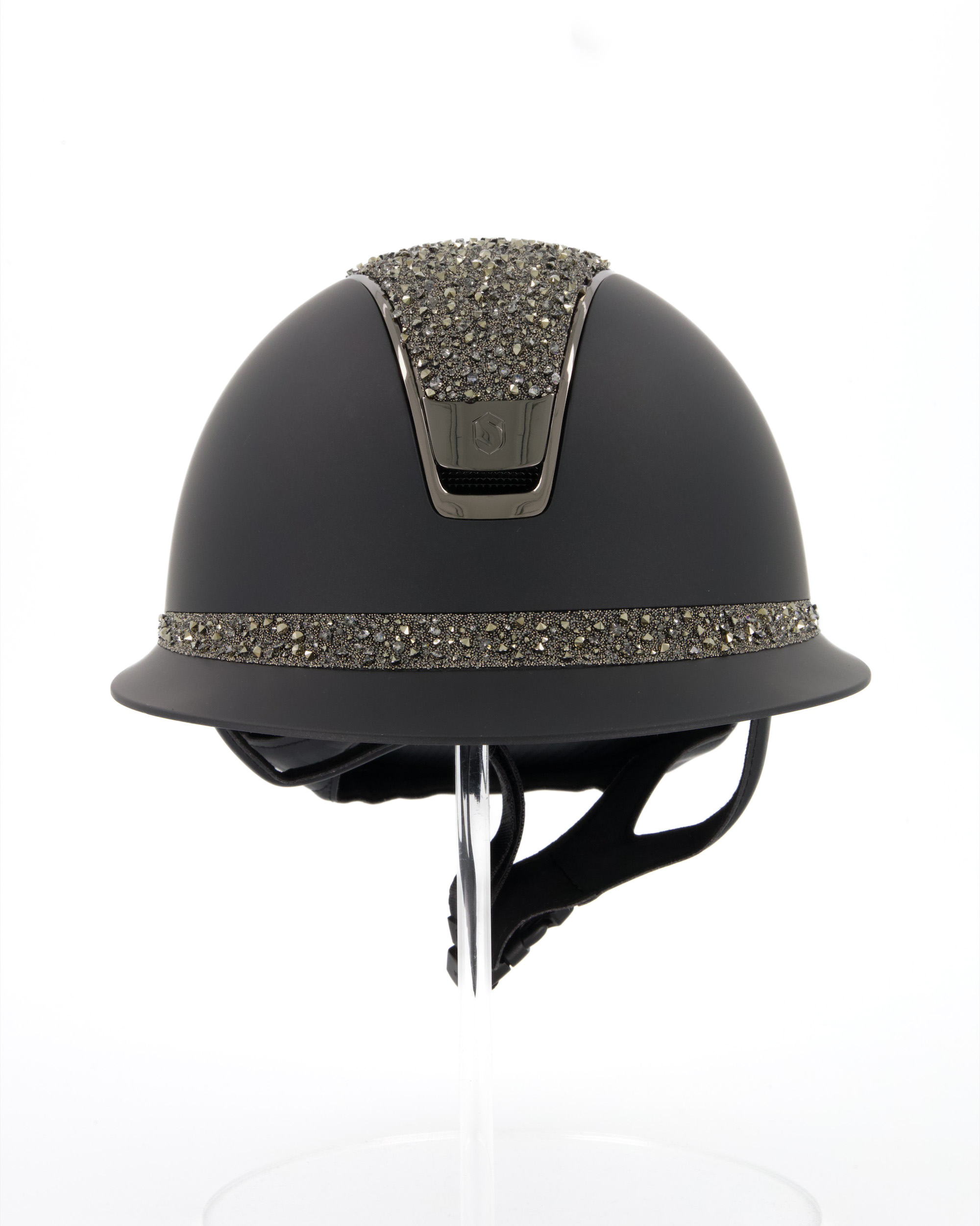 Reithelm 2.0 Miss Shield Shadowmatt Black,Top u. Frontal Band Crystal Medley Eclipse, Black Chrome