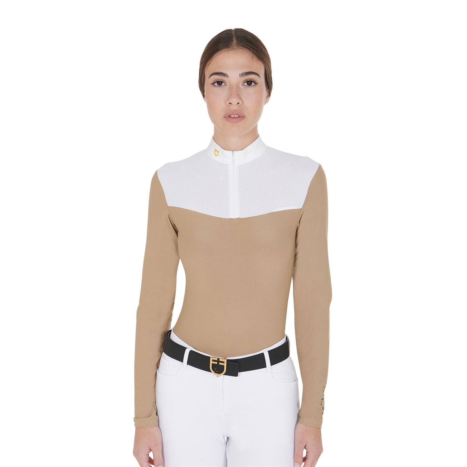 Turnier-Poloshirt für Damen aus technischem Stoff und Mesh