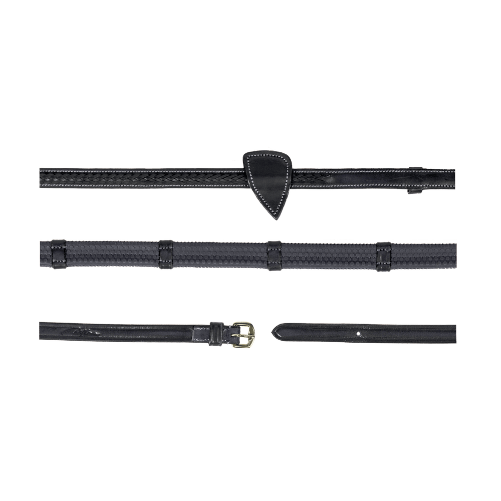 1/2" (13 mm) Gummizügel mit 7 Lederstegen und geflochtener Ausführung |