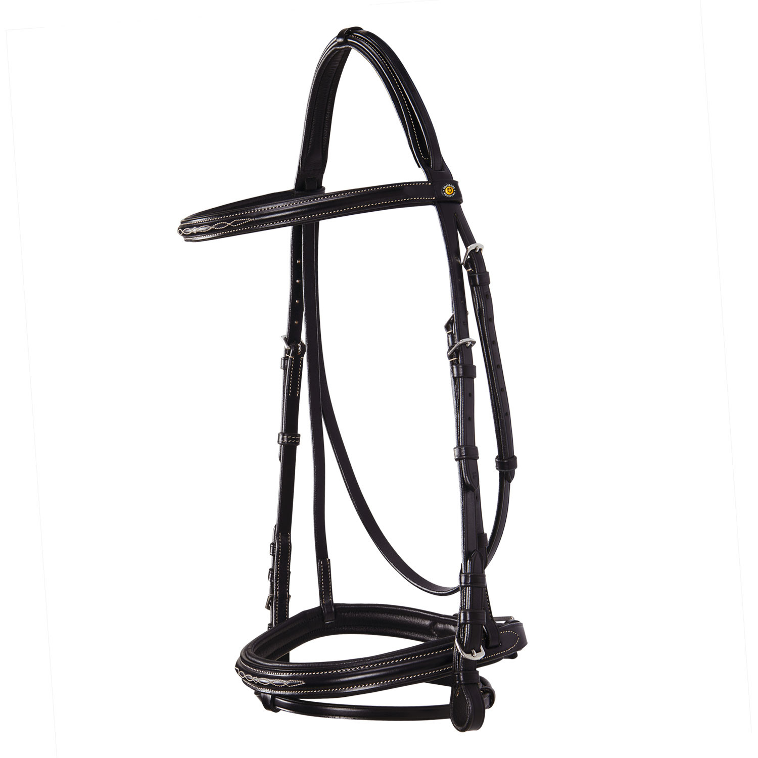 Englisch kombiniertes Trensenzaum aus Leder mit Stickereien