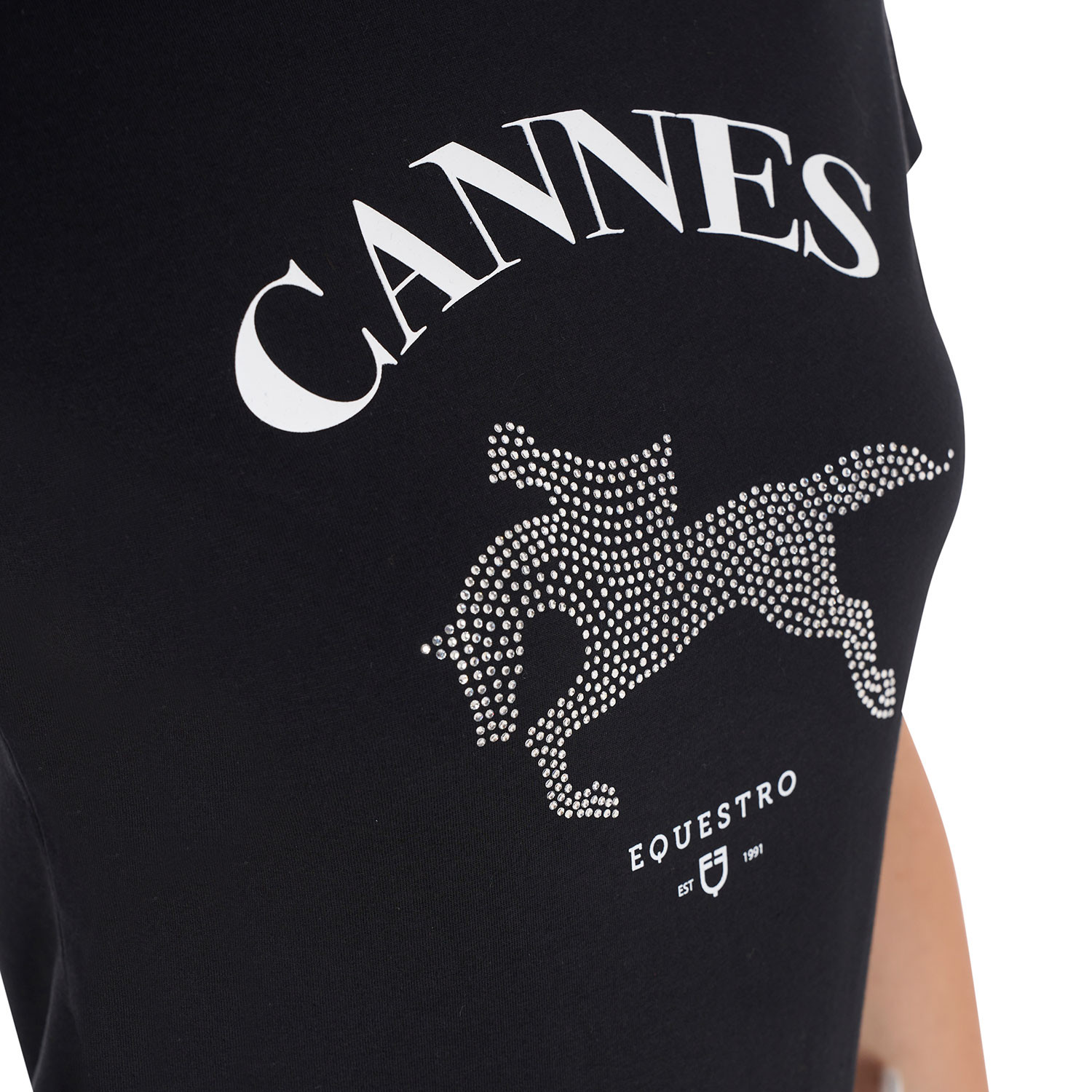 Baumwoll-T-Shirt Cannes für Damen mit Strasssteinen